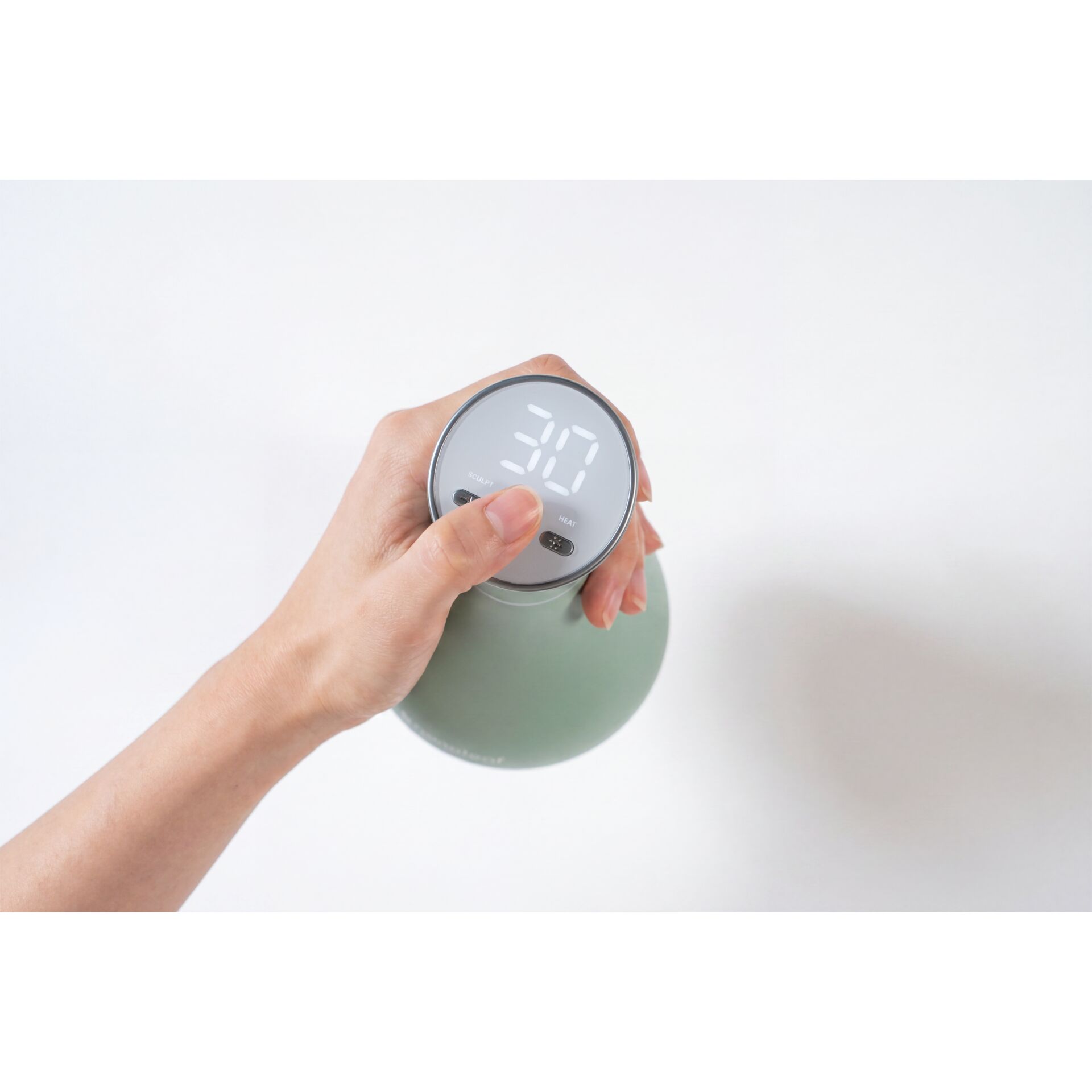 Trinkflasche, Temperaturanzeige, Digitaldisplay, Salbeigrün