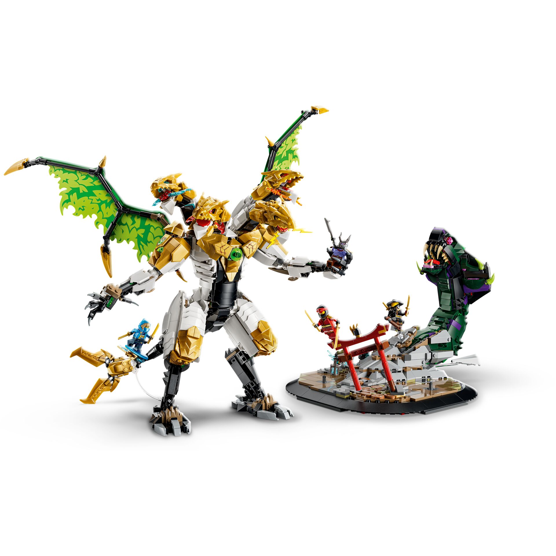 Drachenmech, Lego Modell, Gold, Grün, Dämonenfigur