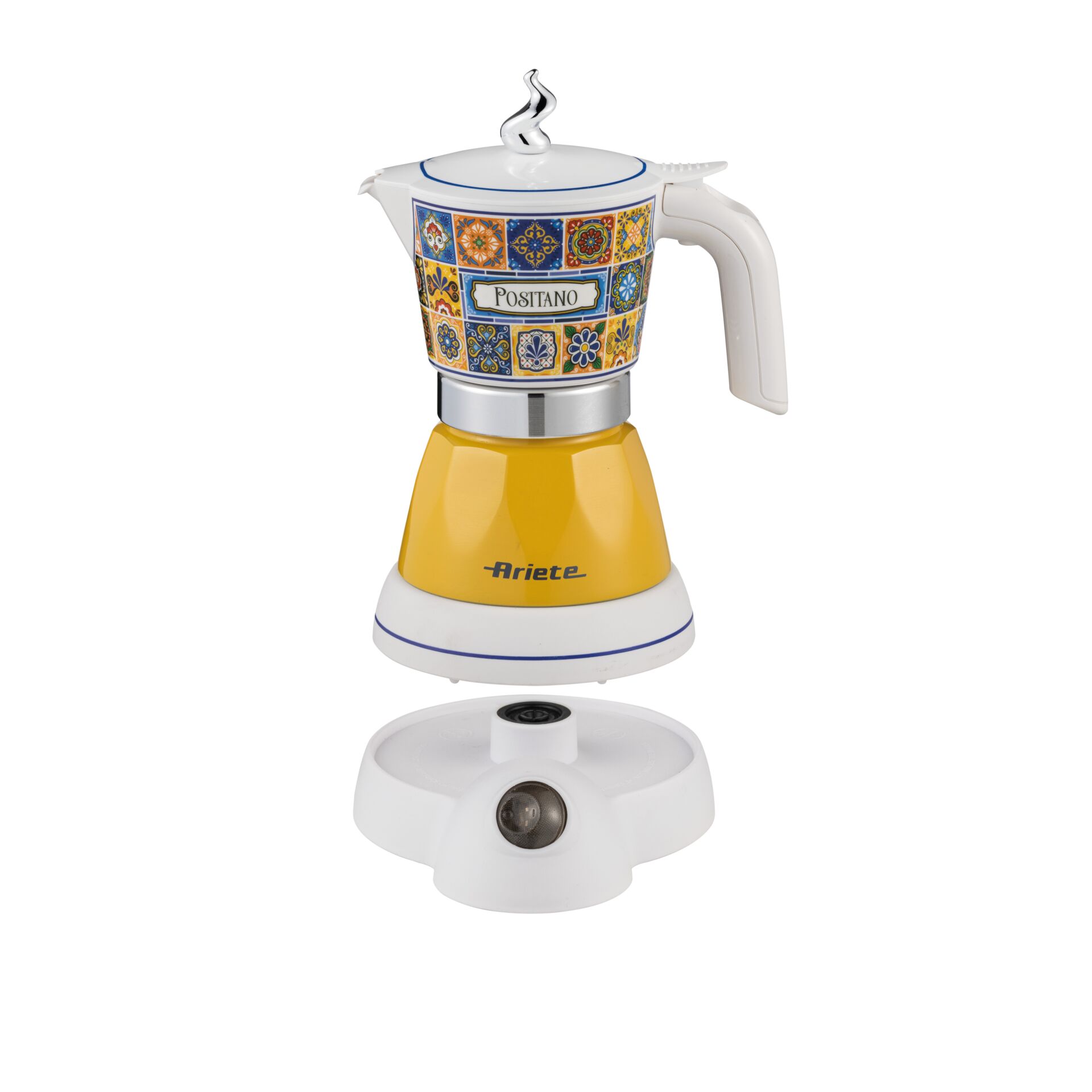 Kaffeemaschine, Espressokocher, Kaffeezubereitung, bunter Muster, Kunststoff
