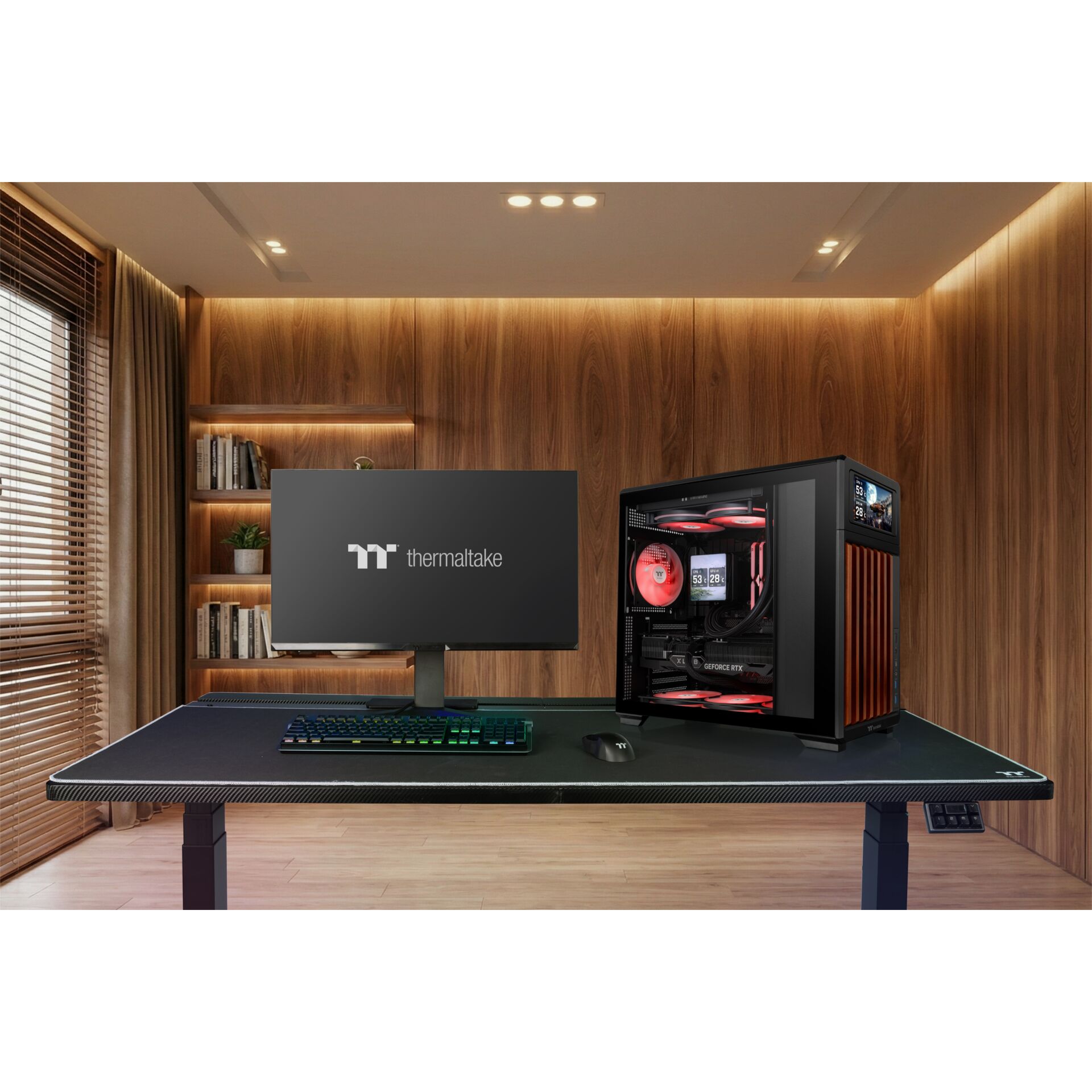 Innenarchitektur, Tabelle, Schreibtisch, Überwachen, Computer-Tastatur