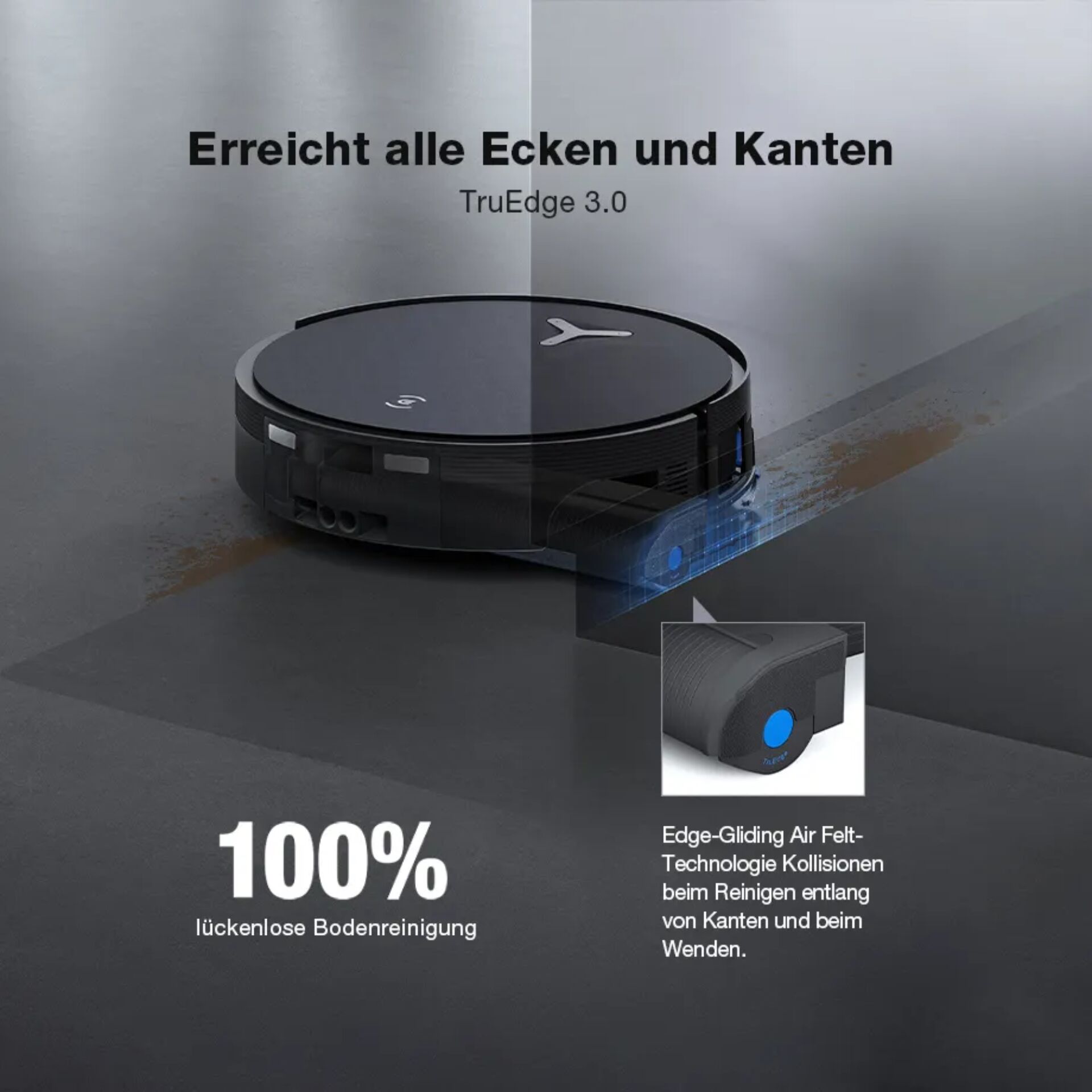 Roboterstaubsauger, Saugroboter, Bodenreinigung, Edge-Gliding, Kantenreinigung