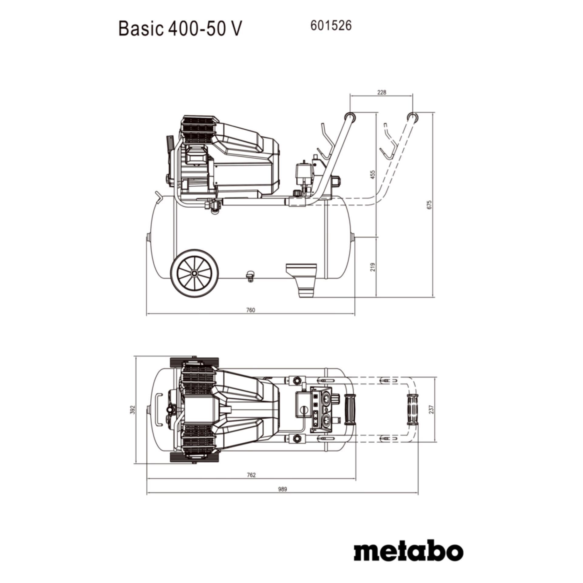 Kompressor, Druckluftkompressor, Tank, Räder, Metabo