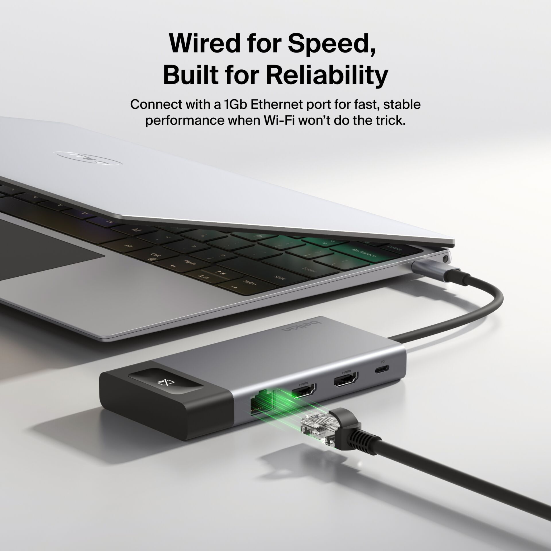 Laptop, USB-C Hub, Ethernet, HDMI, Kabel