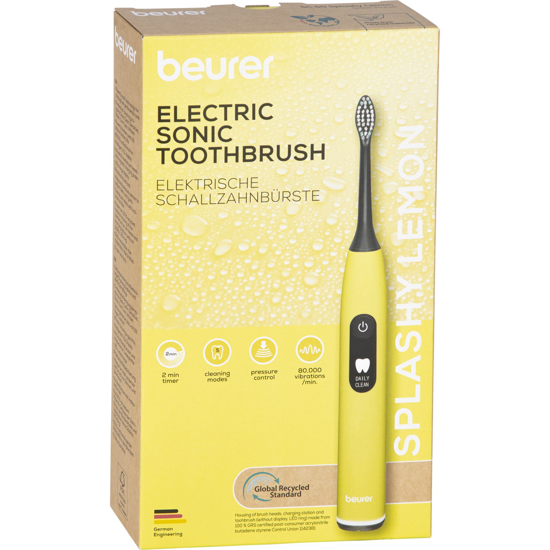 Beurer SC 50 splashy lemon  Schallzahnbürste Green Planet