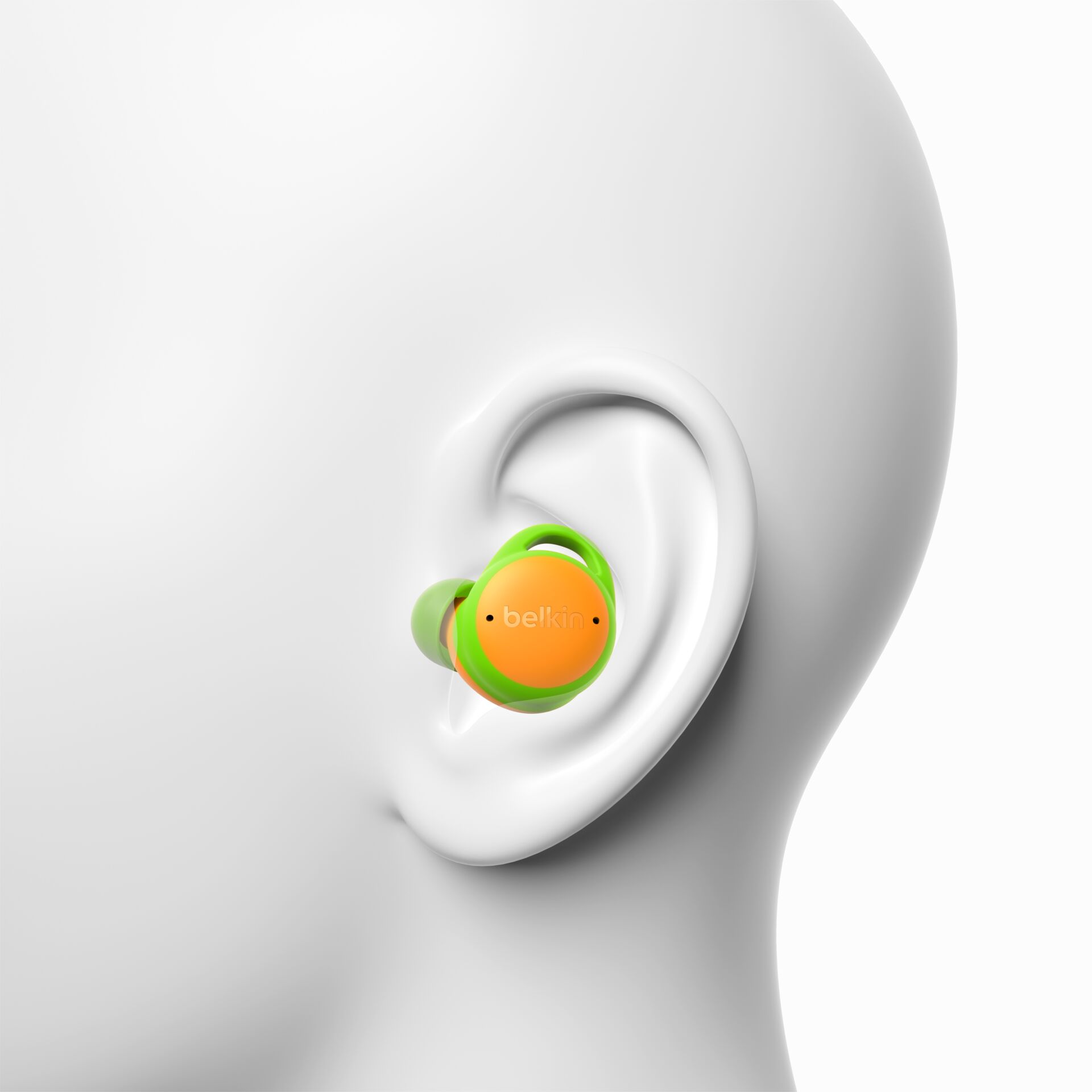 In-Ear, Wireless, Earbud, Neon Green, Orange