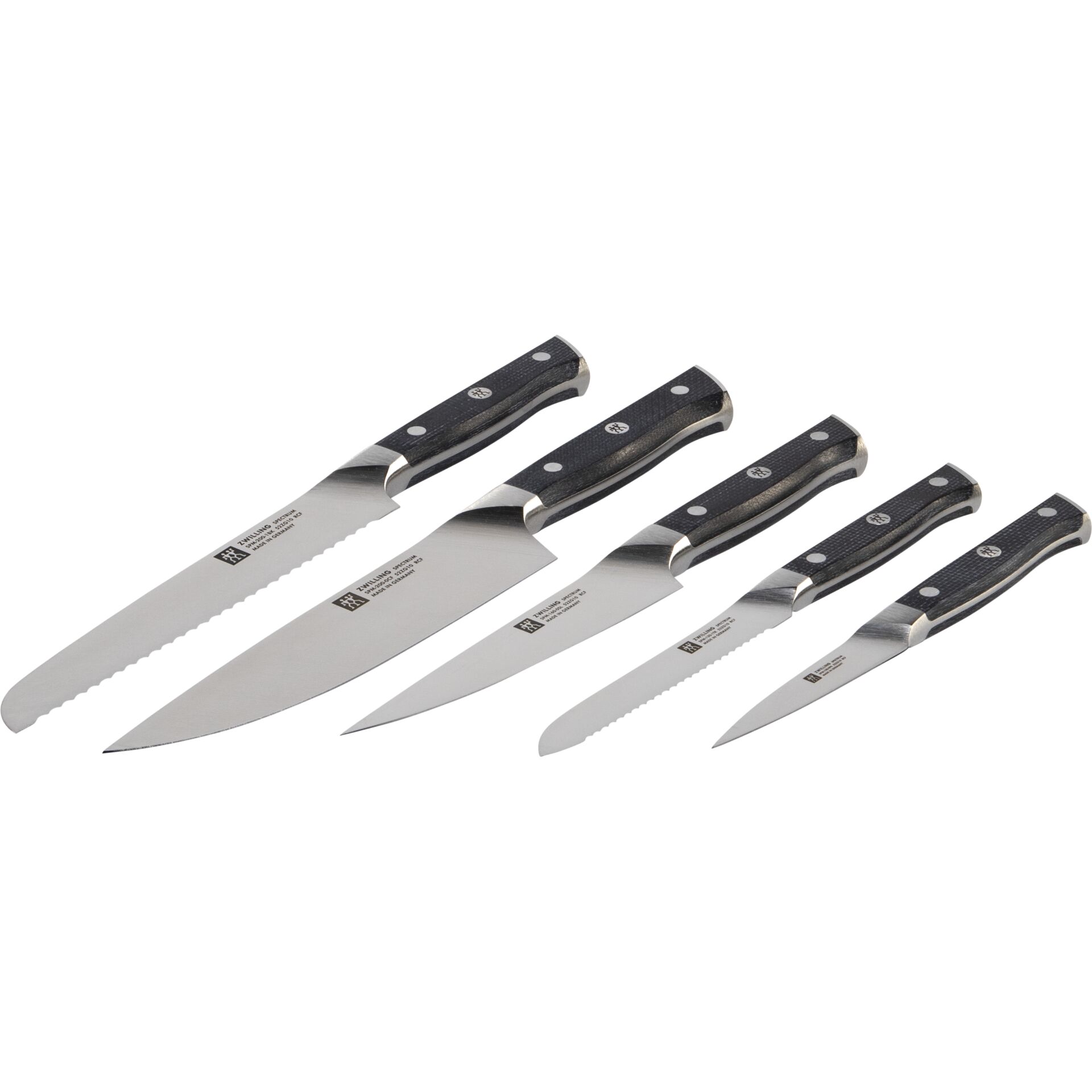 stahlmesser, kochmesser, messer-set, vierer-set, glatte klinge