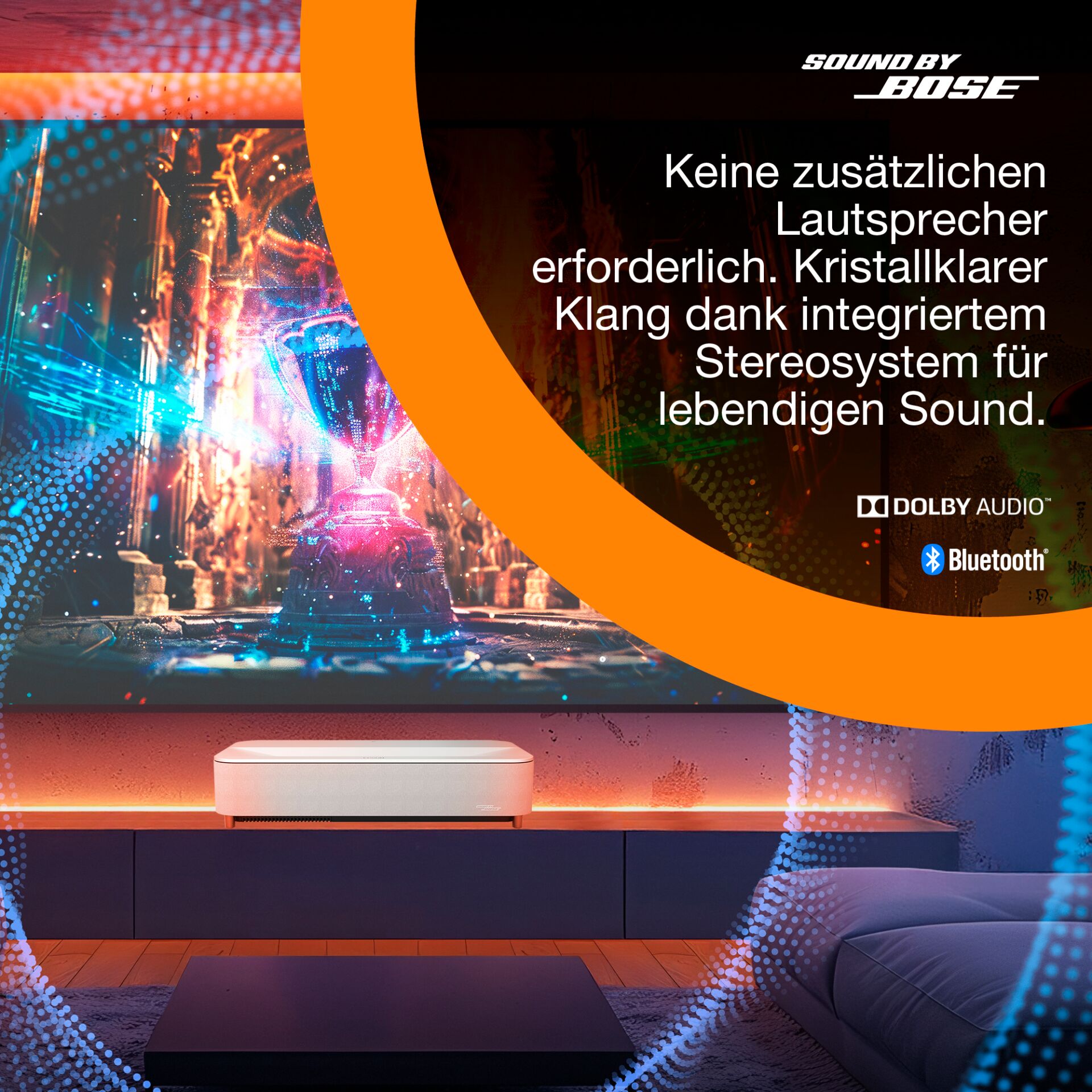 Lautsprecher, Kabellos, Bluetooth, Dolby Audio, Wohnzimmer