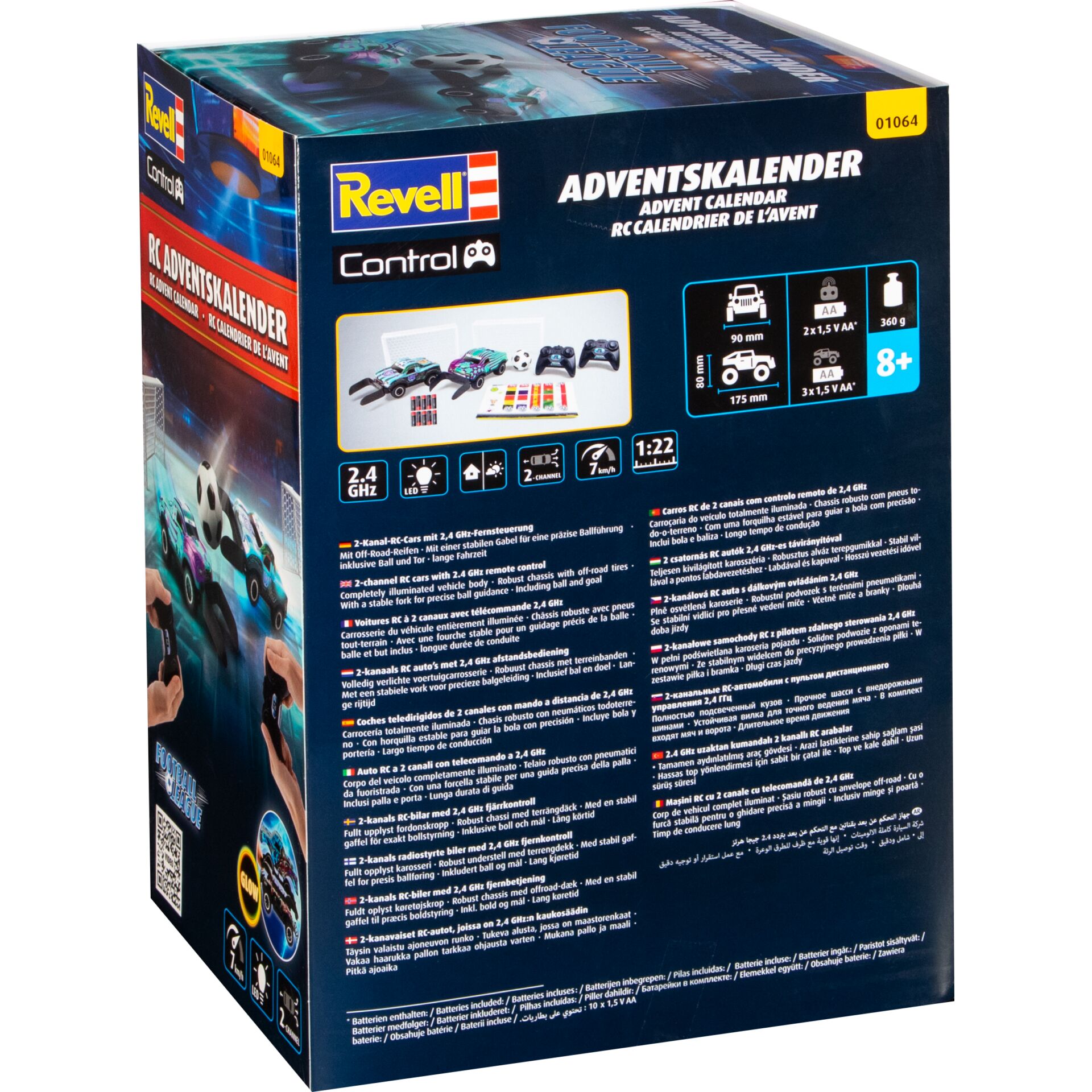 RC Auto, Adventskalender, 2,4 GHz, LED-Beleuchtung, 1:22