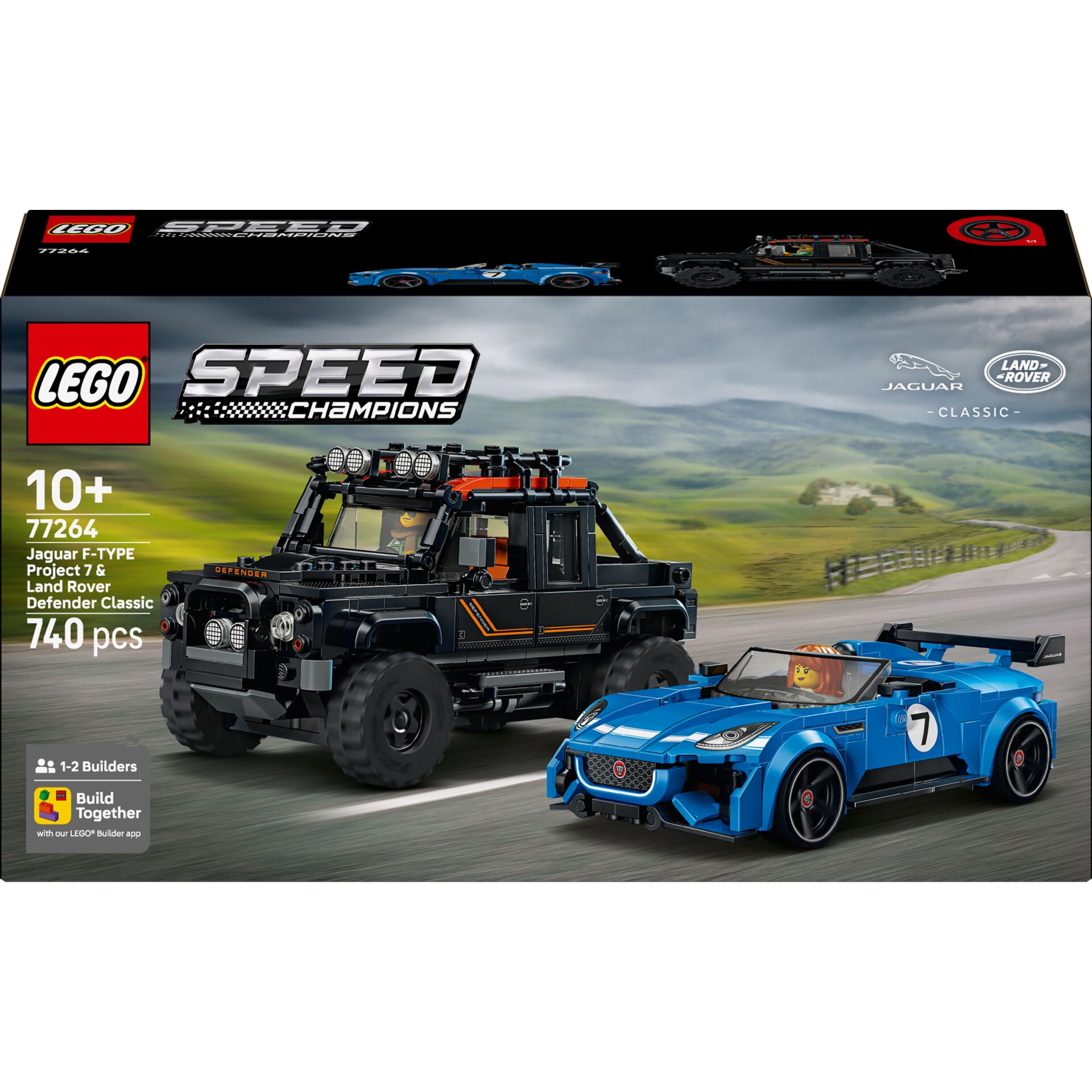 Lego, Speed Champions, Jaguar F-Type, Land Rover Defender, 740 pcs