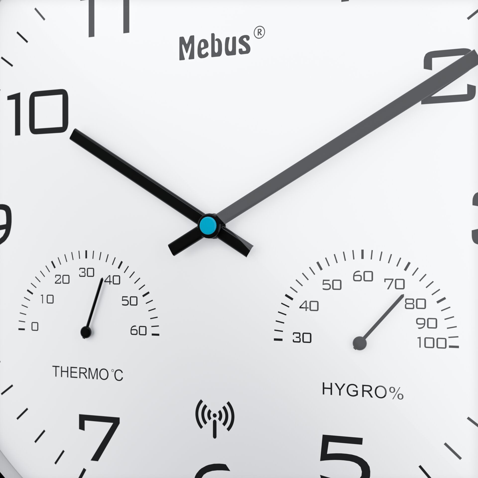 Uhr, analog, Thermometer, Hygrometer, Anzeige