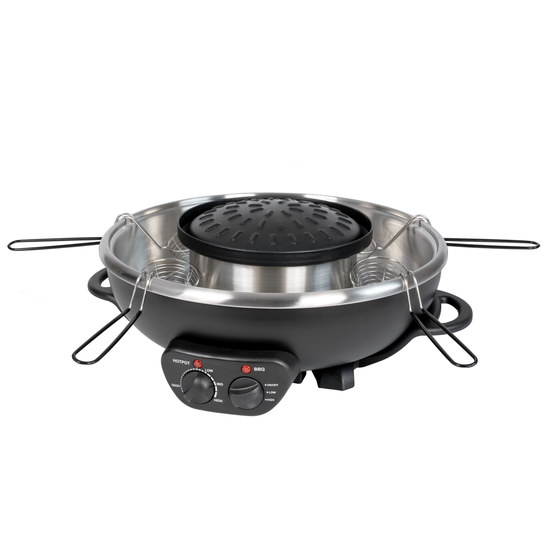 Elektro-Grill, Tischgrill, Räucherkorb, Edelstahl, Grillplatte