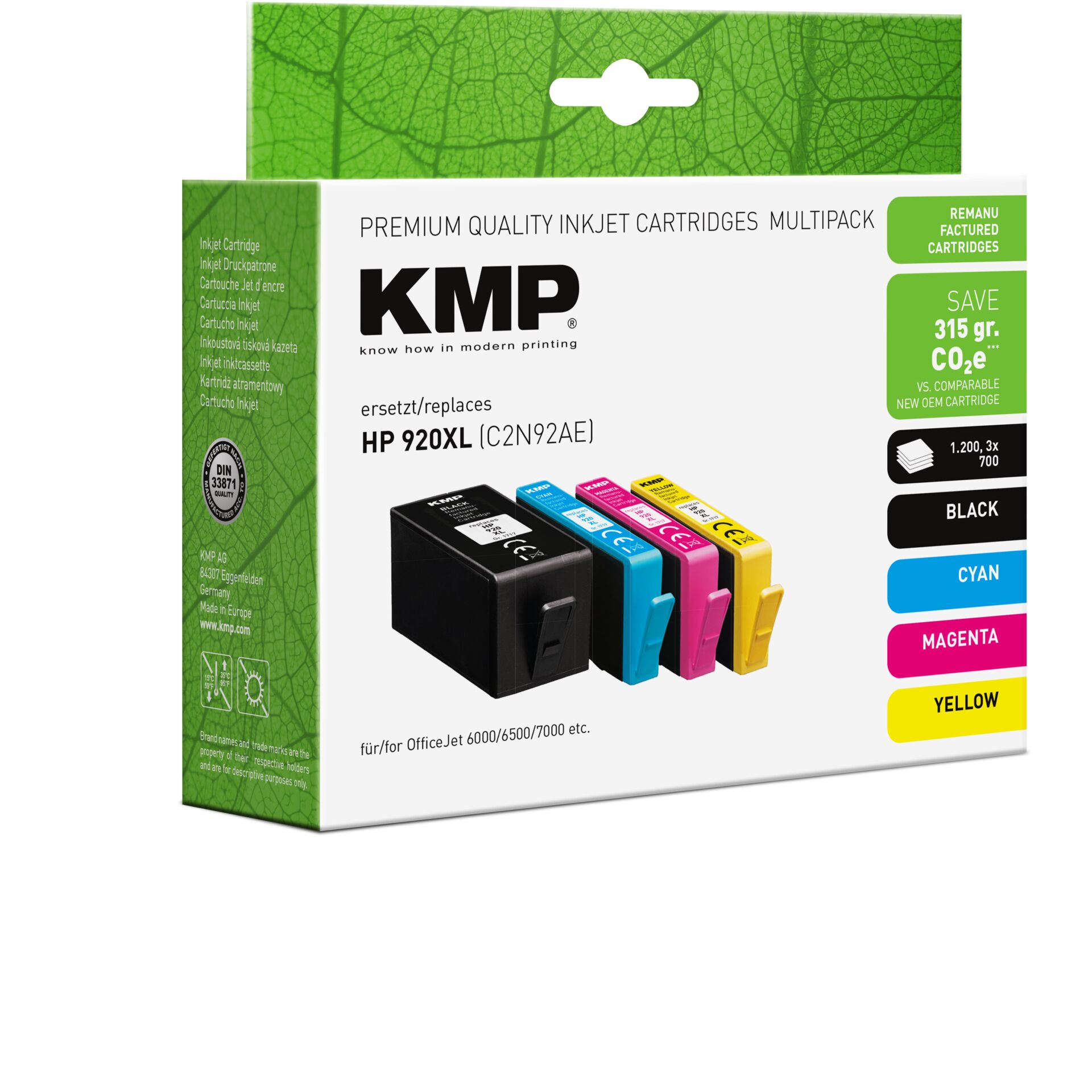 Tintenpatronen, Multifunktionskartusche, HP 920XL, Bunte Patronen, Schwarz Cyan Magenta Gelb