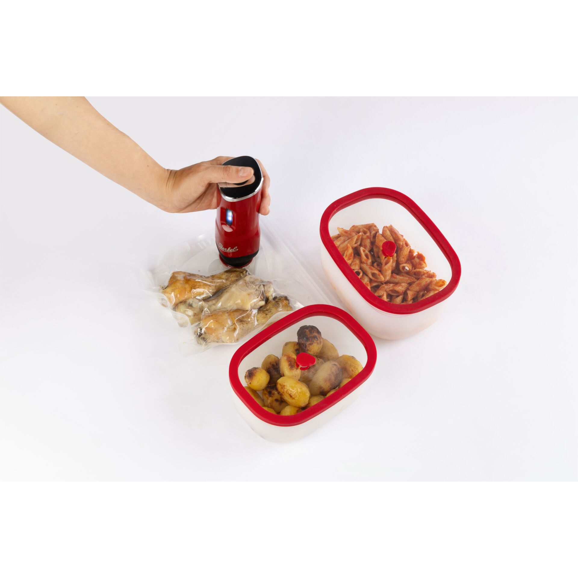 Lunchbox, Food jars, Storage containers, Red lid, Snack bags