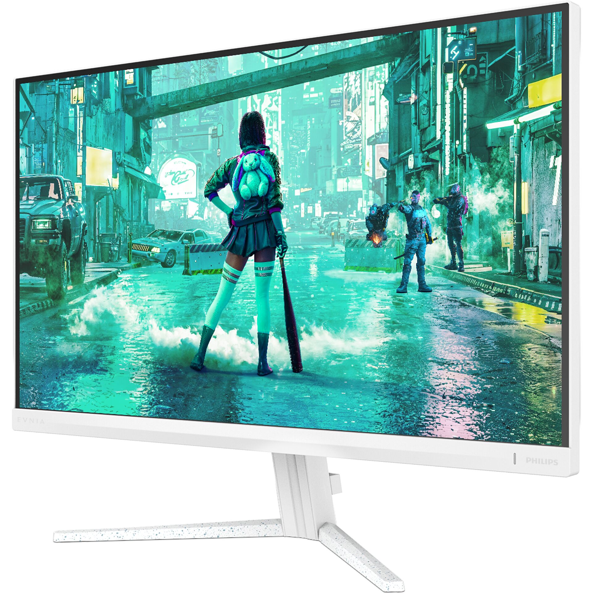 Gaming-Monitor, weißer Monitor, Flachbildschirm, schmaler Rahmen, V-förmiger Standfuß