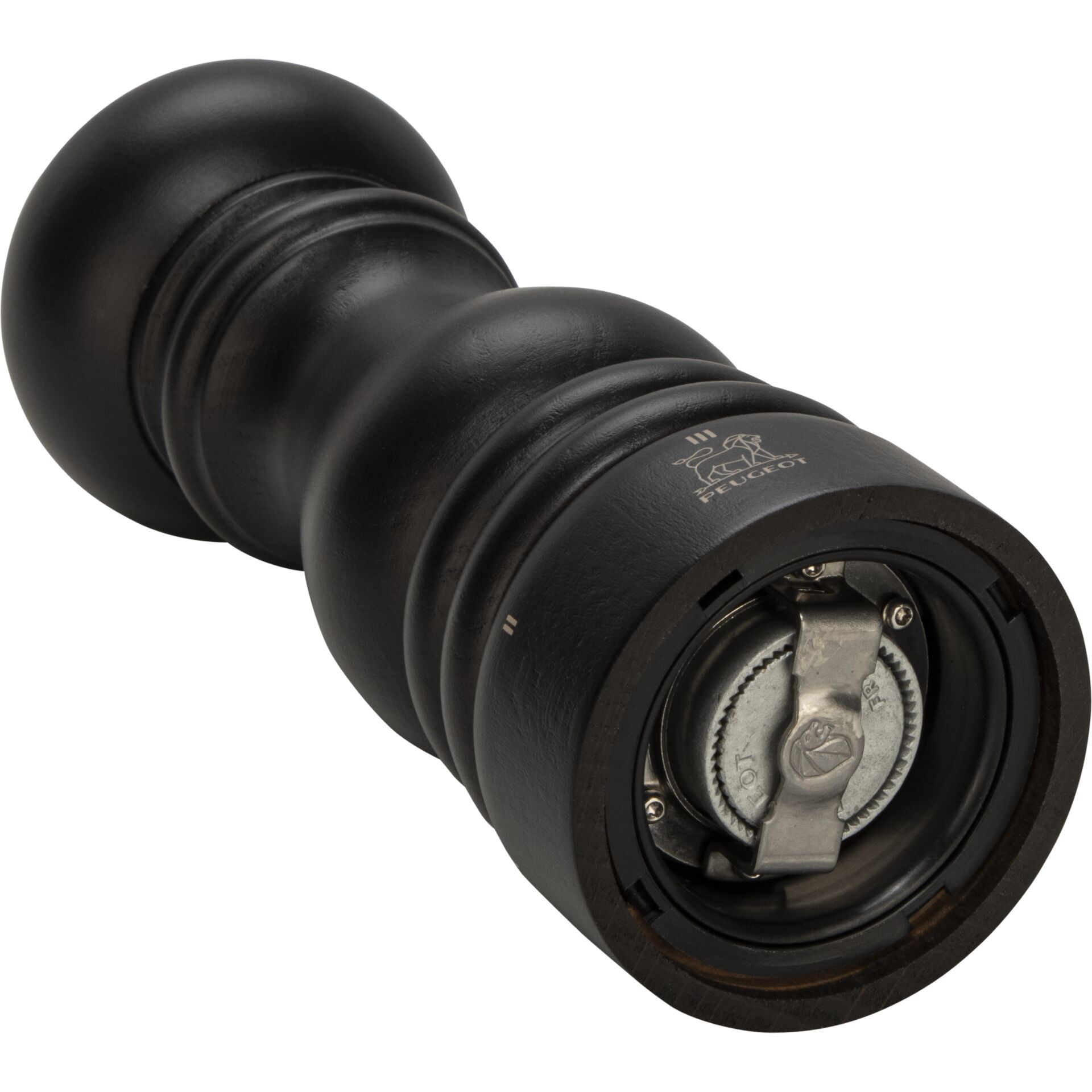 Pfeffermühle, Handkurbel, Küchengerät, schwarz, verstellbares Mahlen