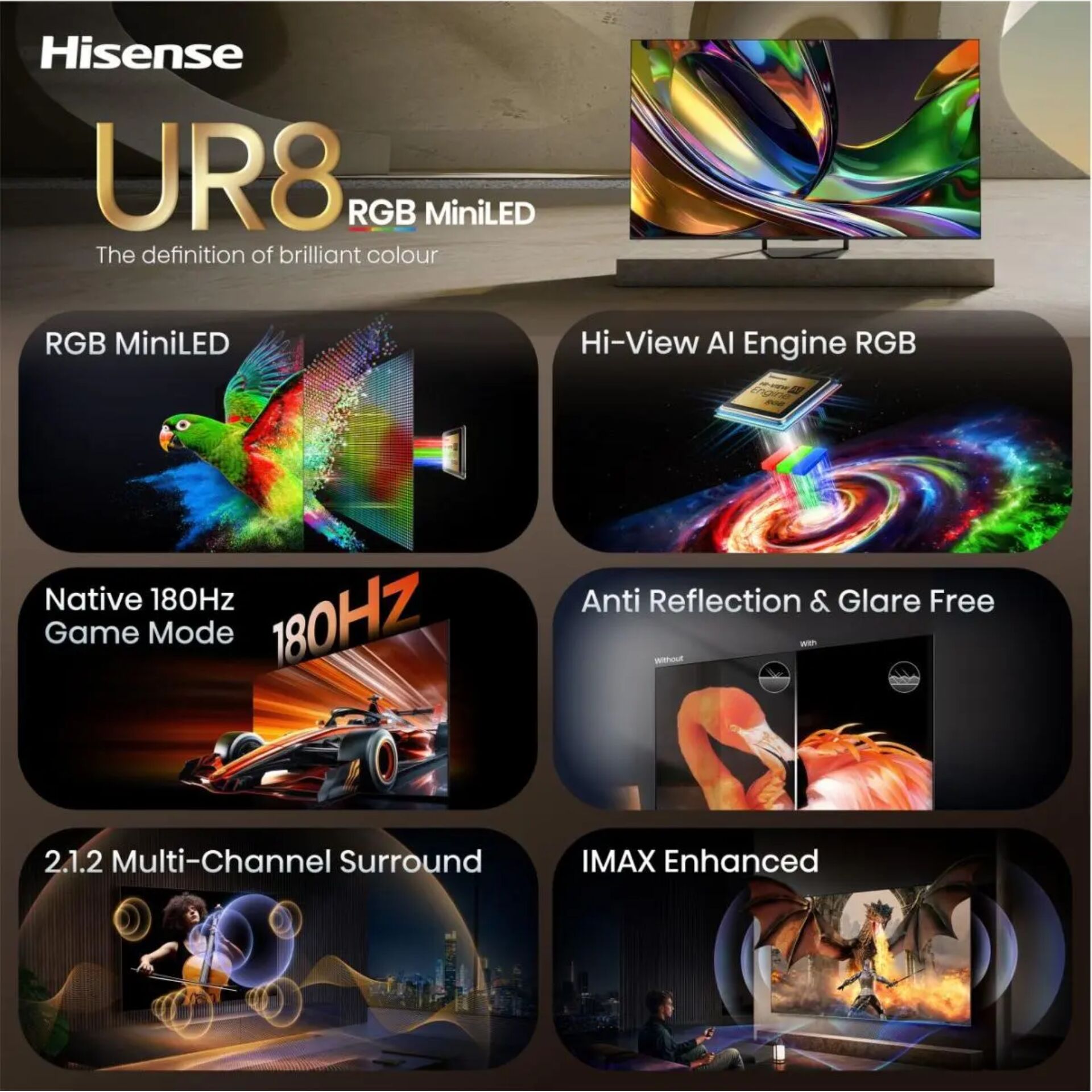 4K, LED, Fernseher, RGB MiniLED, Bildschirm