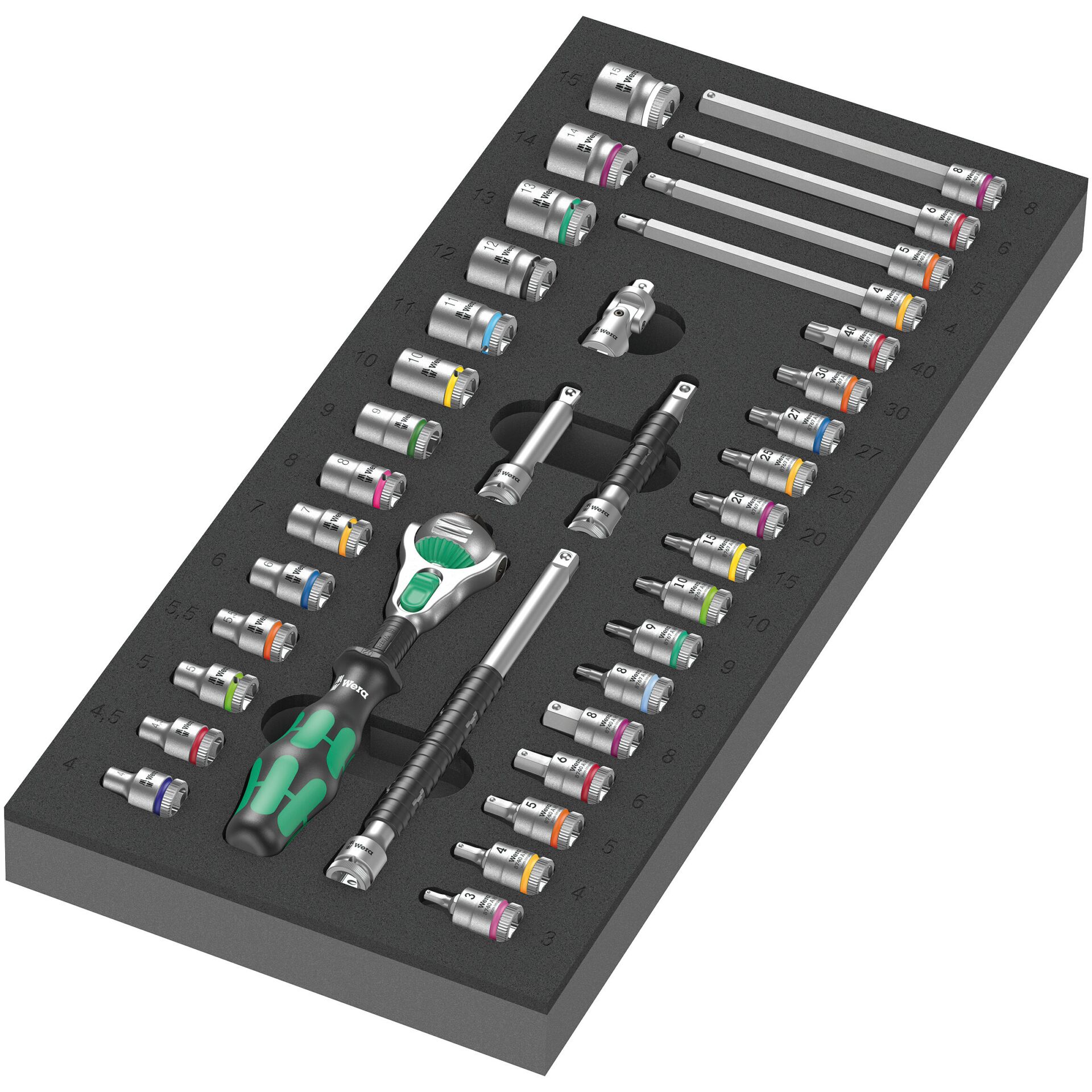 Wera 9720 A Zyklop Knarre Set 1  Schaumstoffeinlage