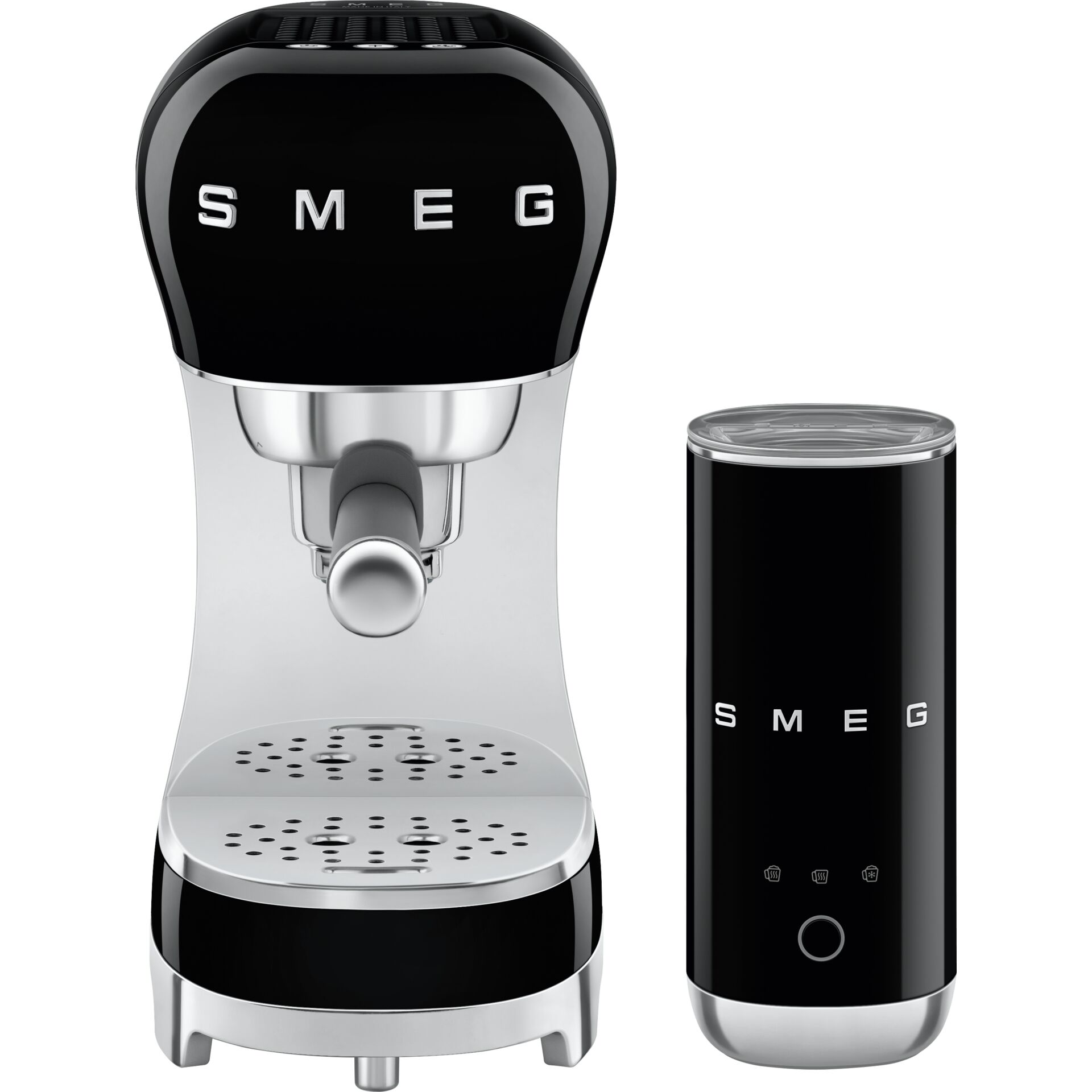 SMEG ECF12BLEU Bundle  Siebträgerm. + Milchaufschäumer