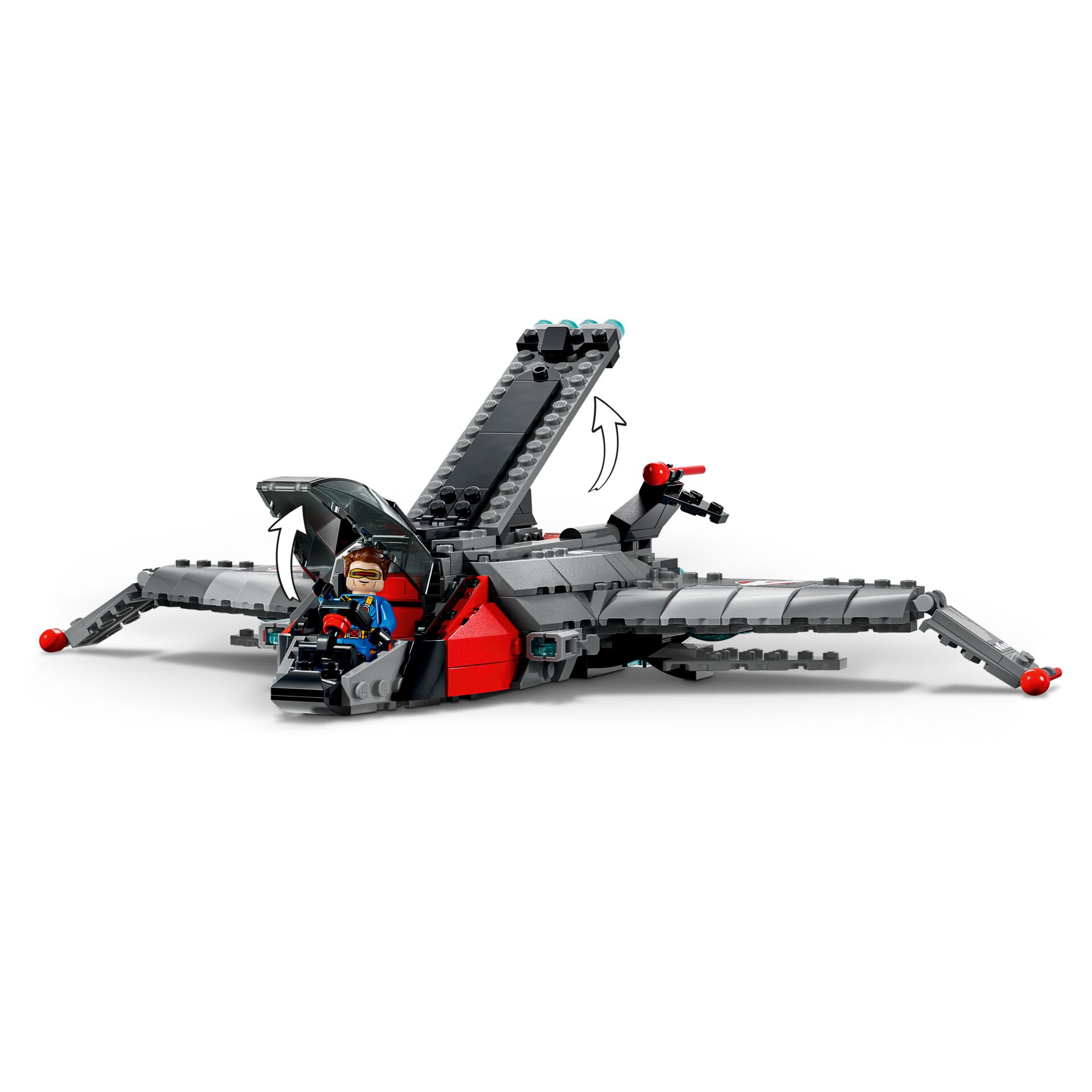 LEGO, Jetfighter, Kampfflugzeug, Graues Modell, Schauspielerfigur