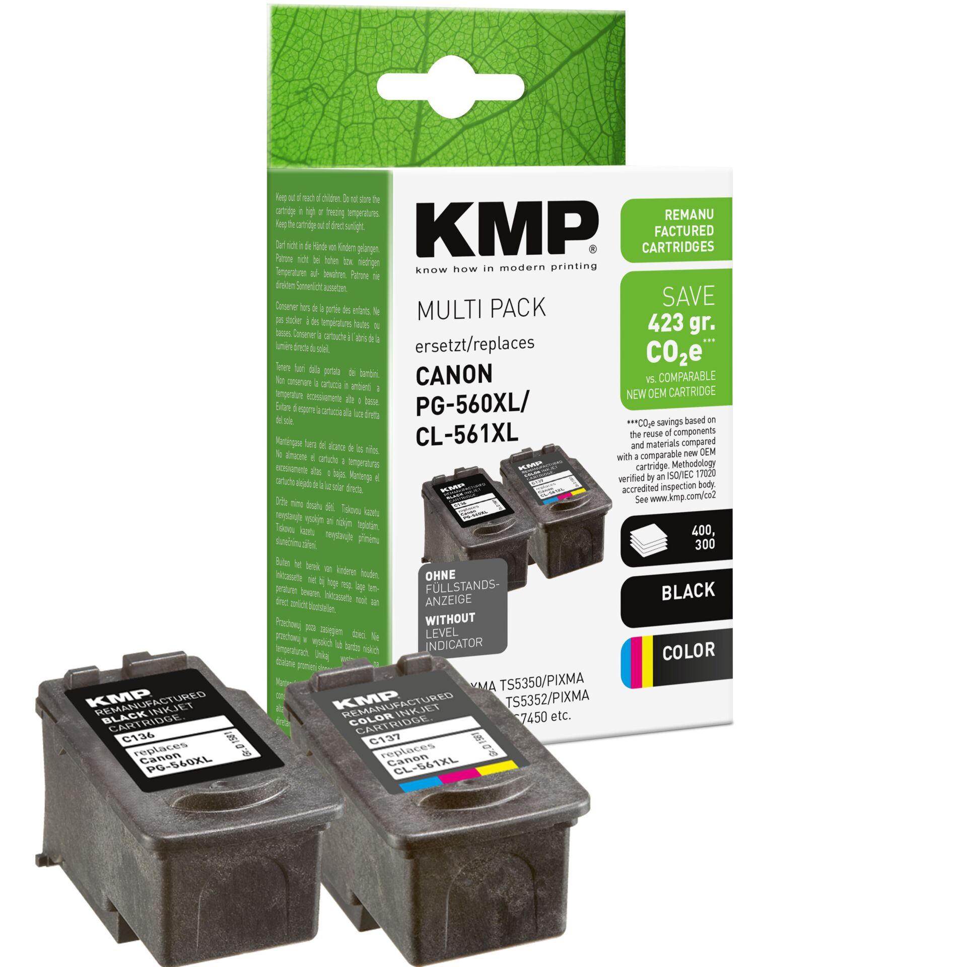 Adapter, Elektronik, QR Code, Tintenpatrone, Canon Kompatibel, PG-560XL, CL-561XL, Mehrfachpack