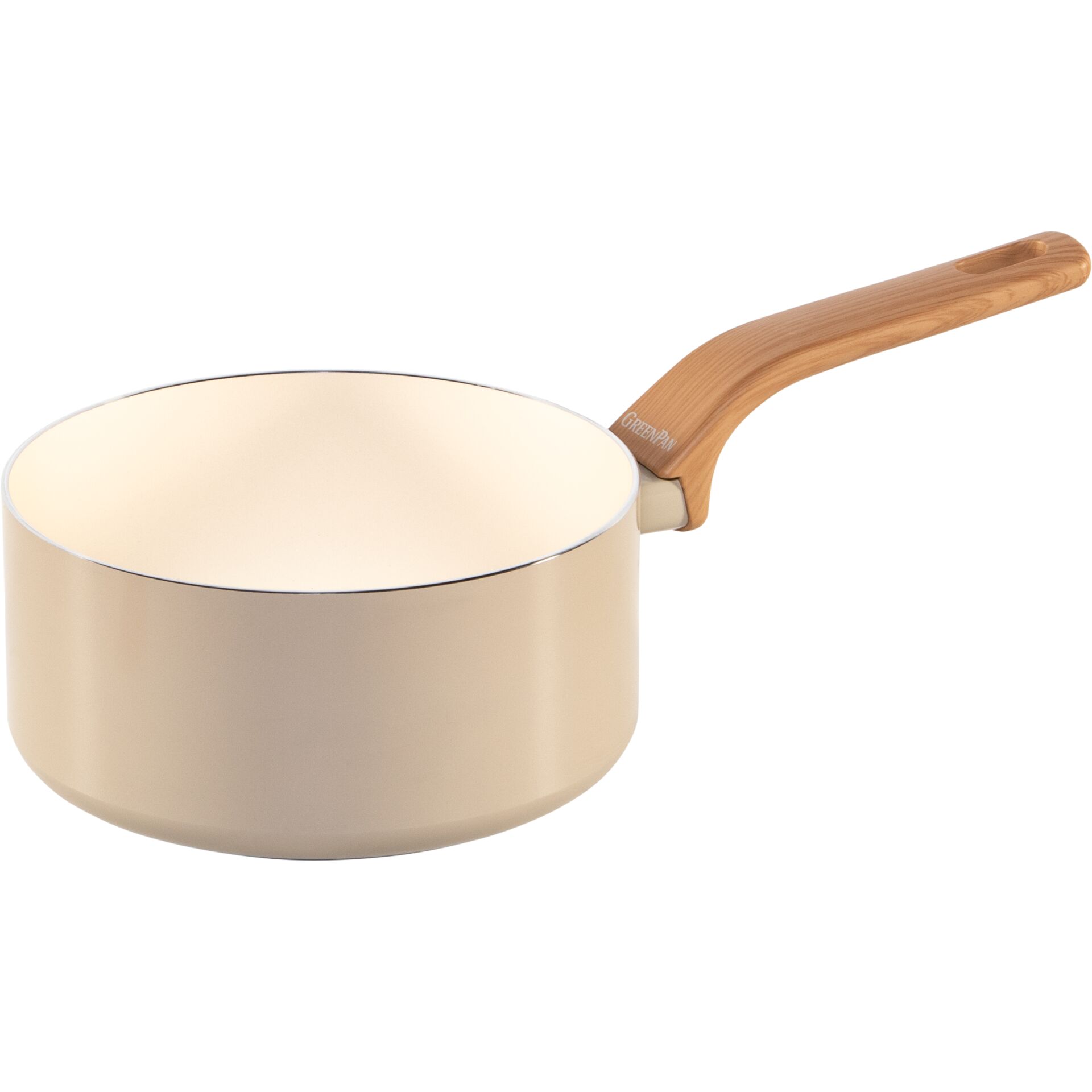 Kochtopf, Pfanne, Beige, Holzgriff, Küchenzubehör