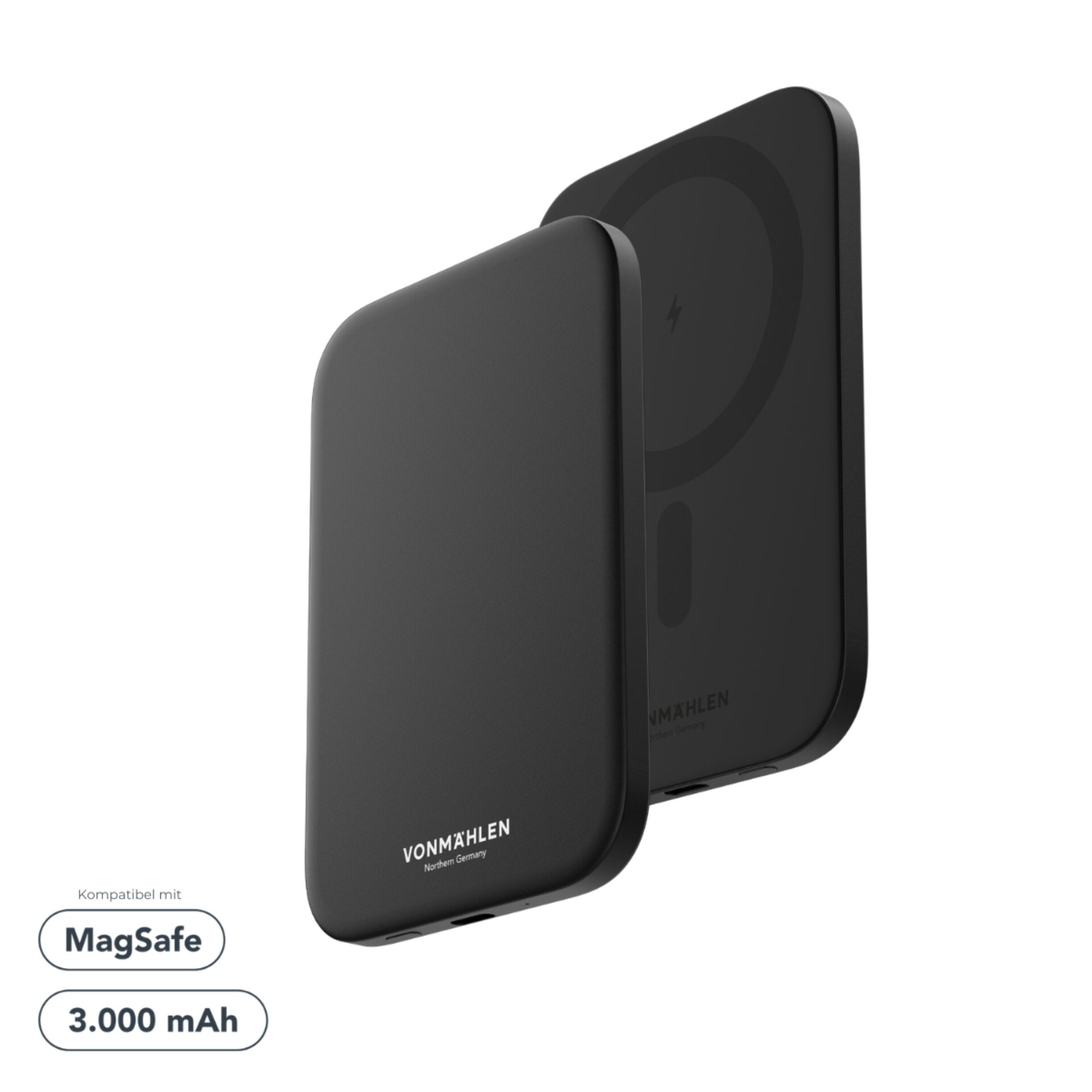 Ladegerät kabellos, MagSafe, 3.000 mAh, Telefonhalter, schlankes design