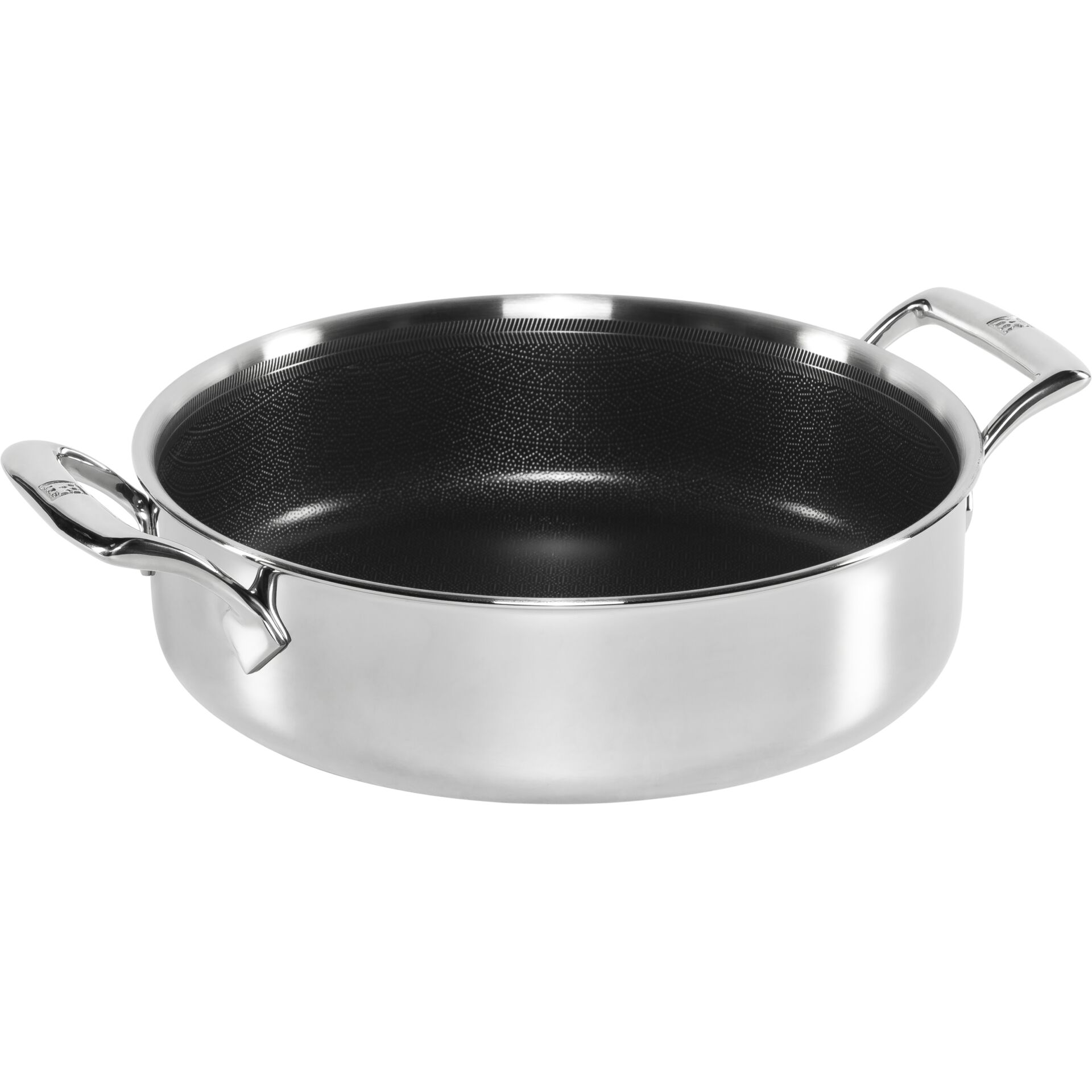 Bratpfanne, Stahl, Antihaft, Großes Volumen, Spiegelndes Finish