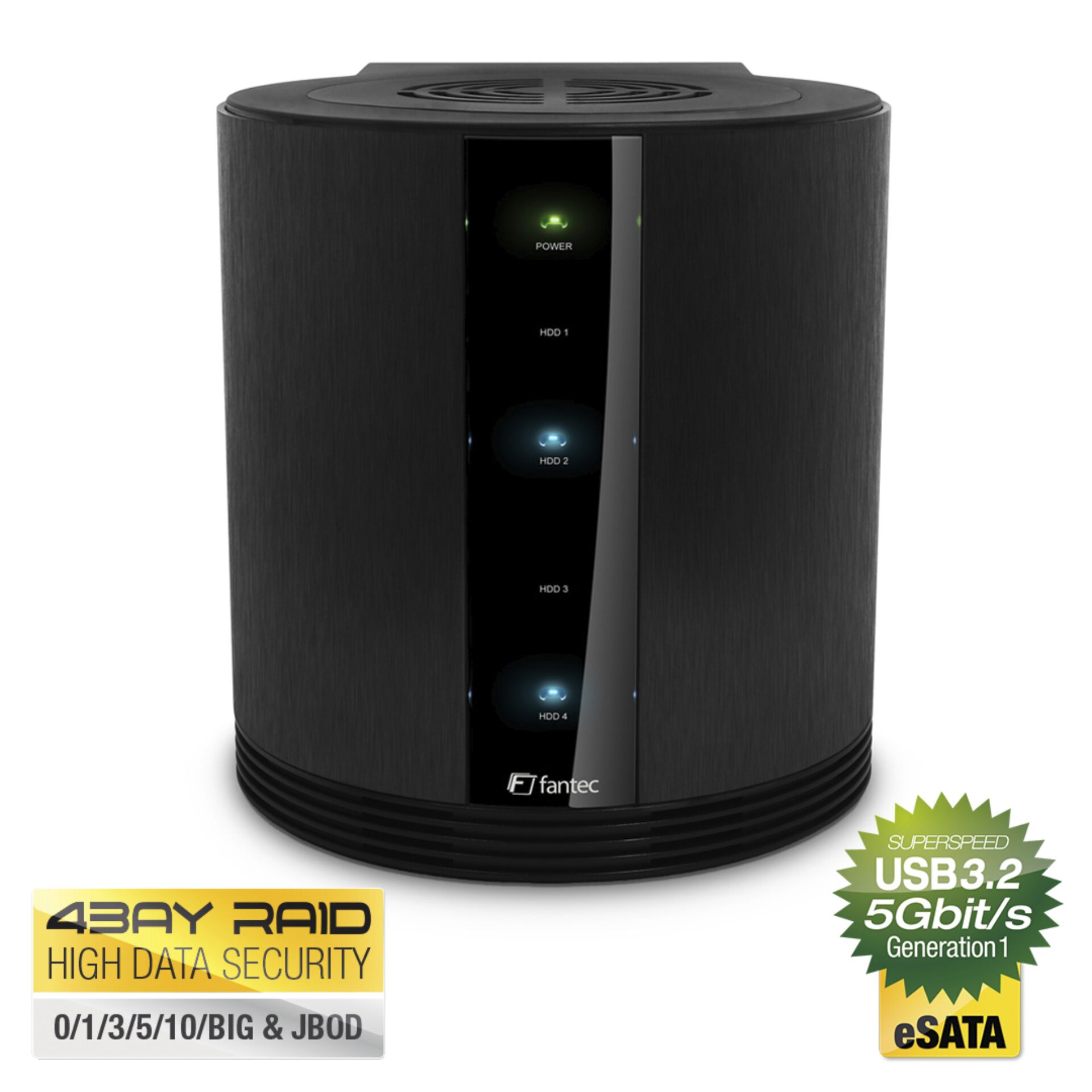 NAS, Netzwerk-Speicher, 4-Bay, schwarz, eSATA