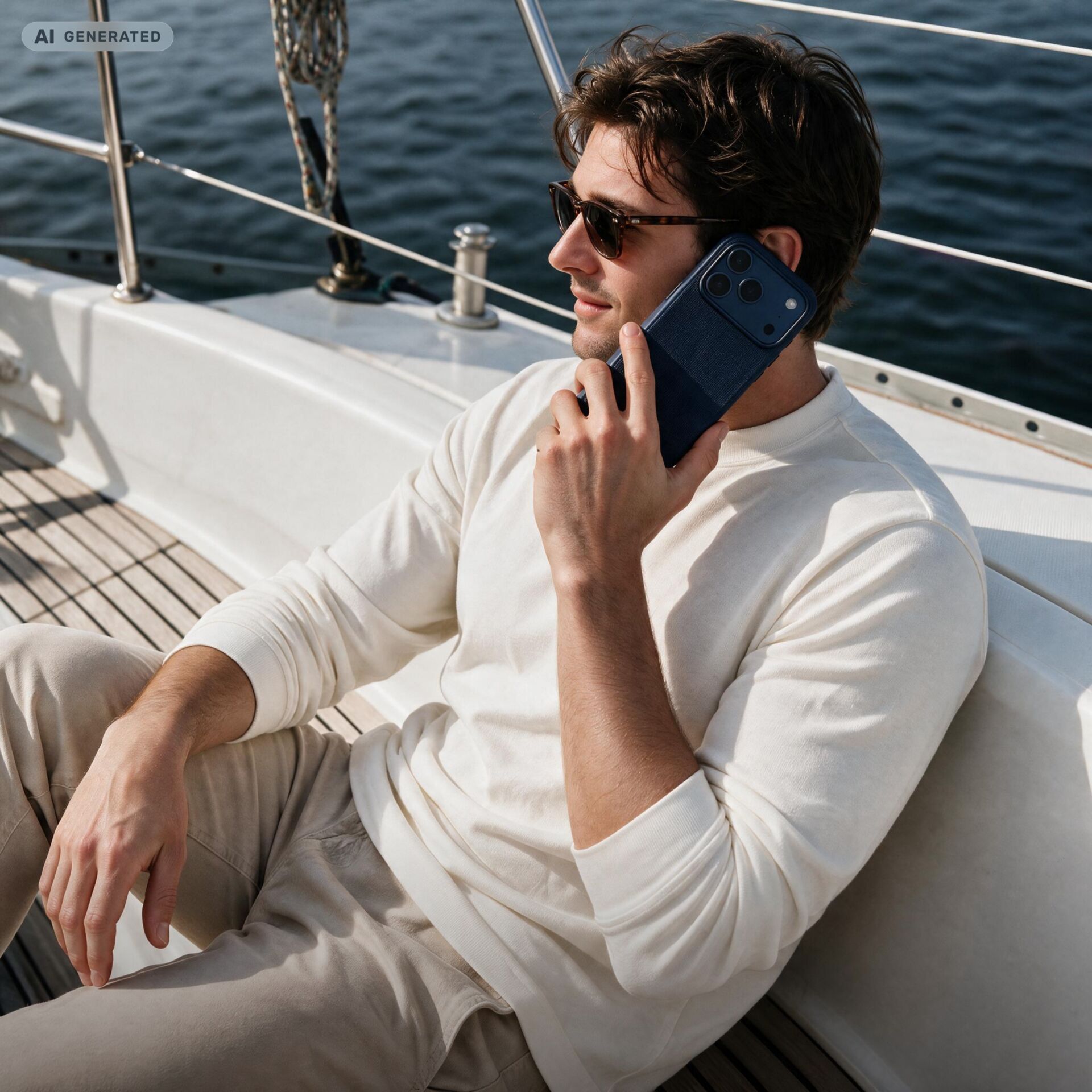 Smartphone, Handy, Sonnenbrille, Boot, Lässiger Stil