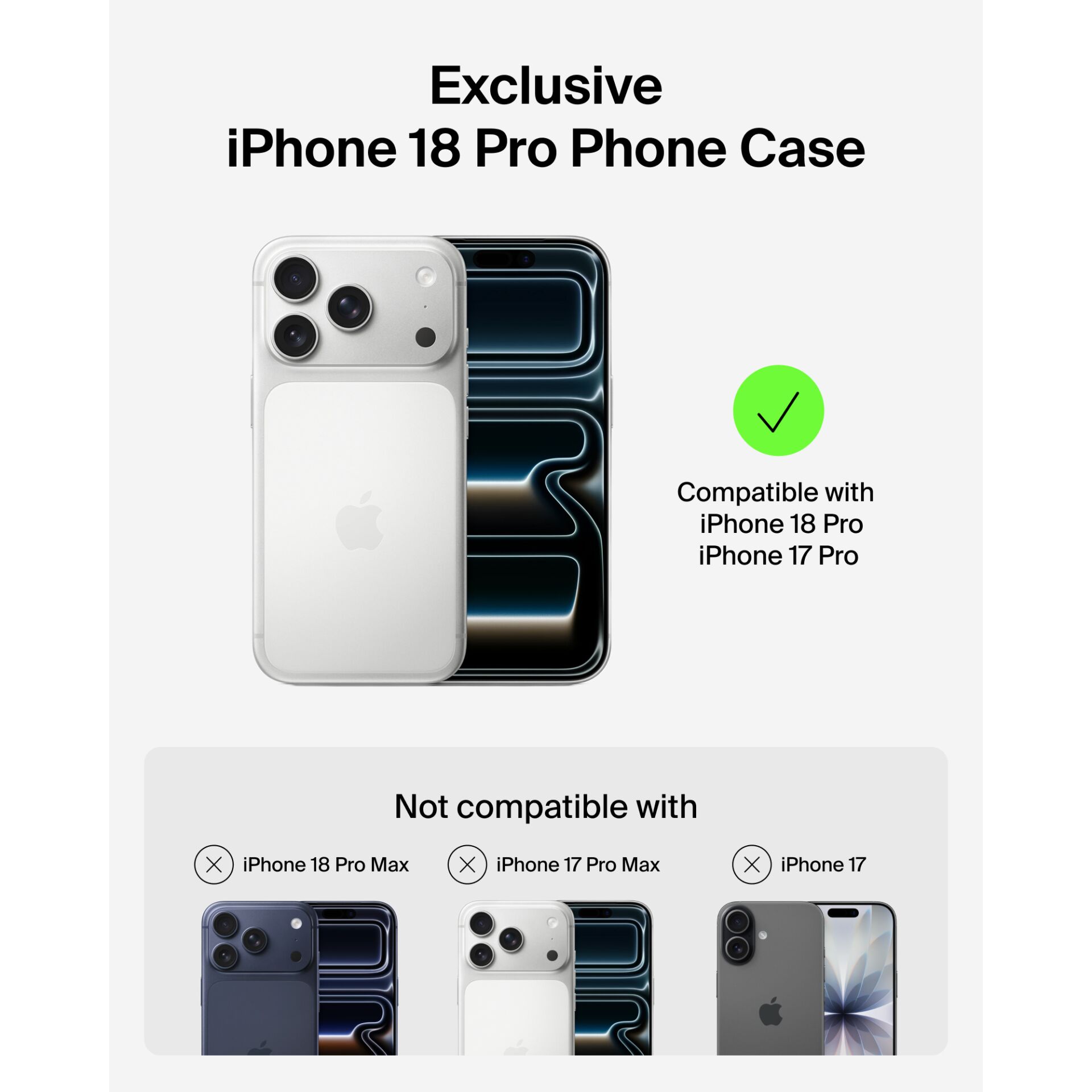 iPhone 18 Pro Hülle, Handyhülle, Transparente Hülle, Dreifachkamera, Vorne/Hinten Ansicht