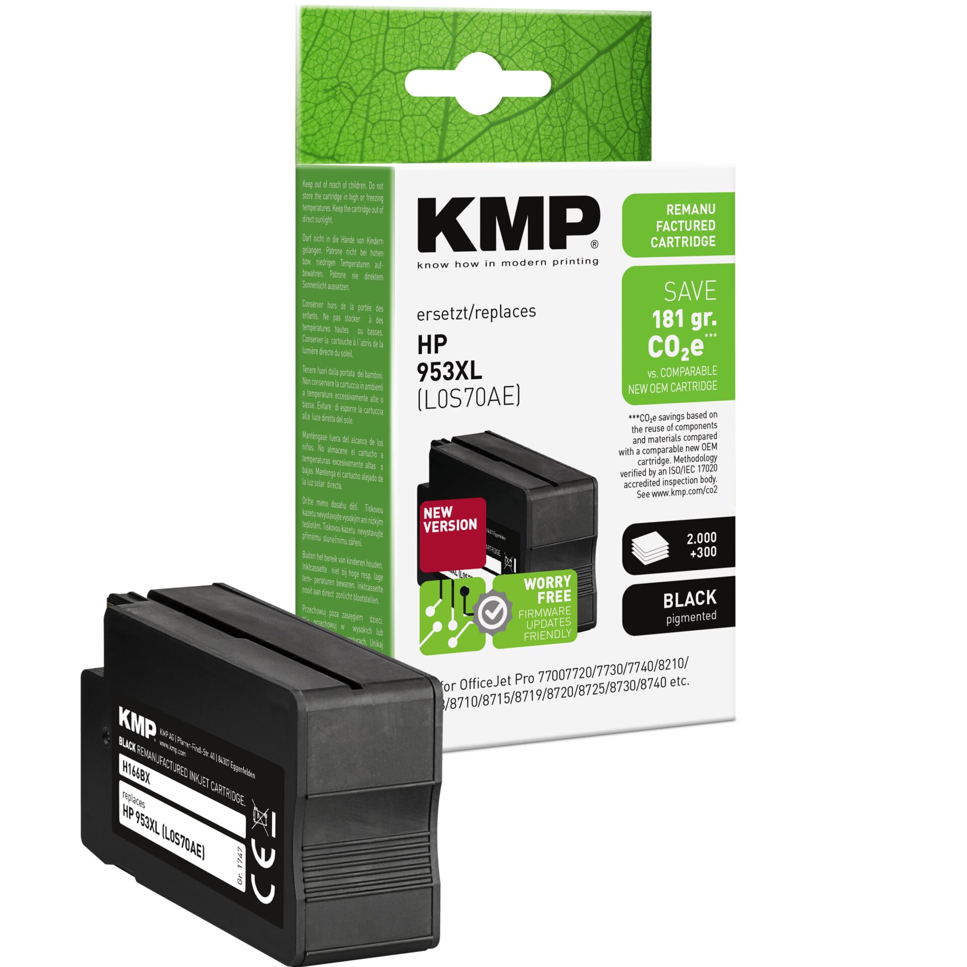 Adapter, Elektronik, QR Code, Tintenpatrone, Druckerpatrone, HP 953XL, Schwarz, KMP