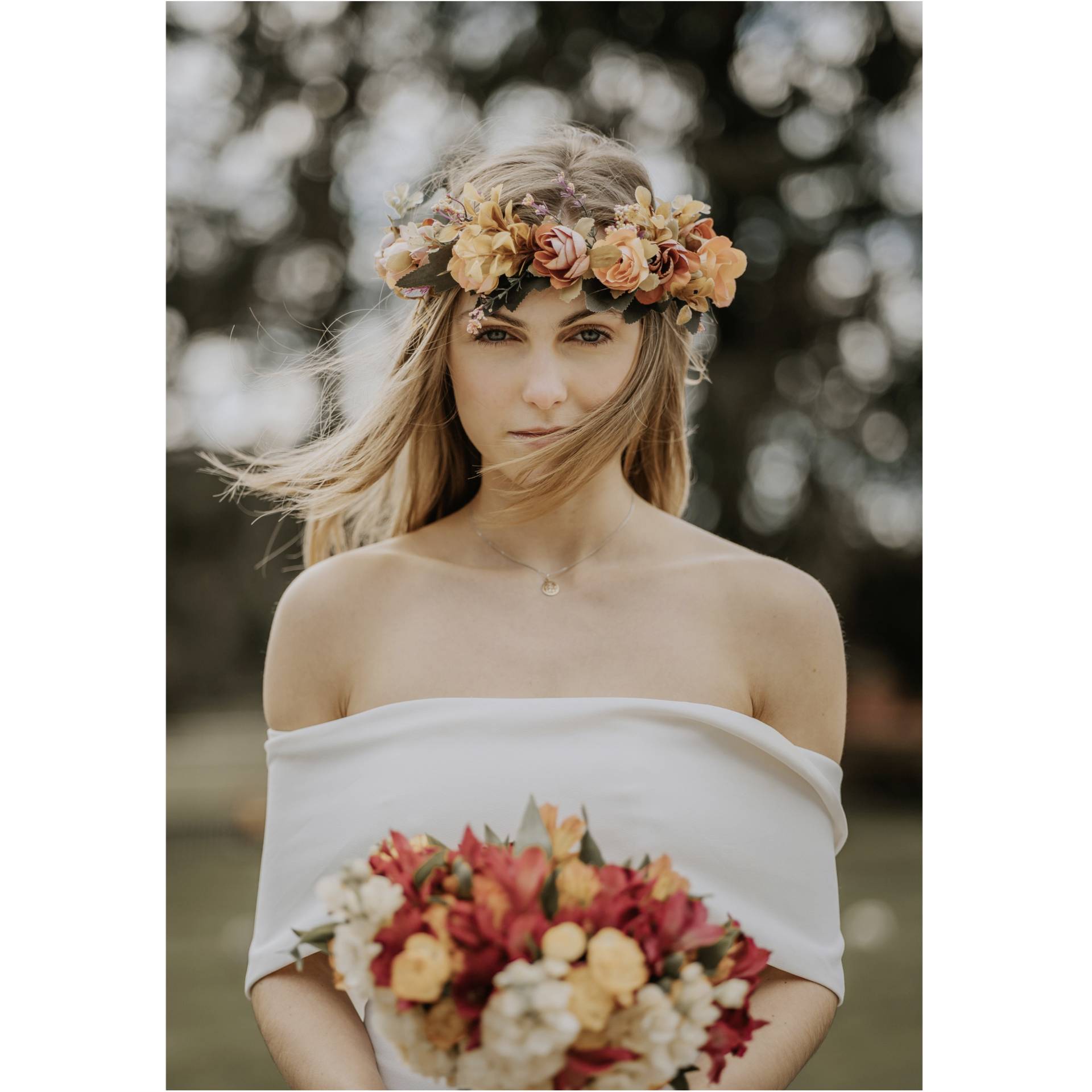 Blume, Blumen-Arrangement, Blumenstrauß, Person, Portrait
