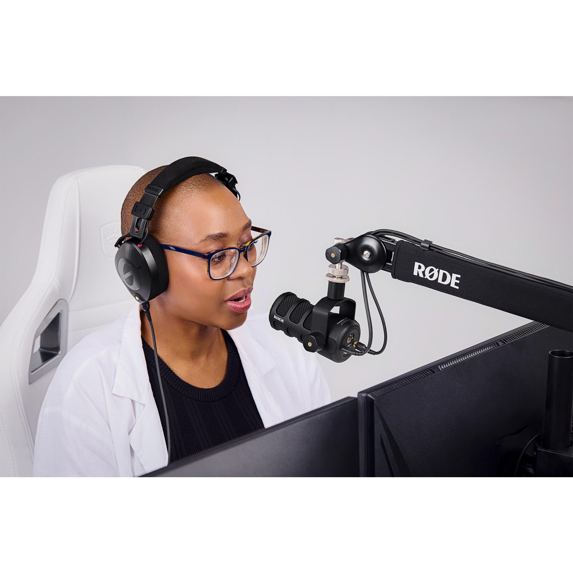 Kopfhörer, mikrofon, Erwachsener, Person, Frau