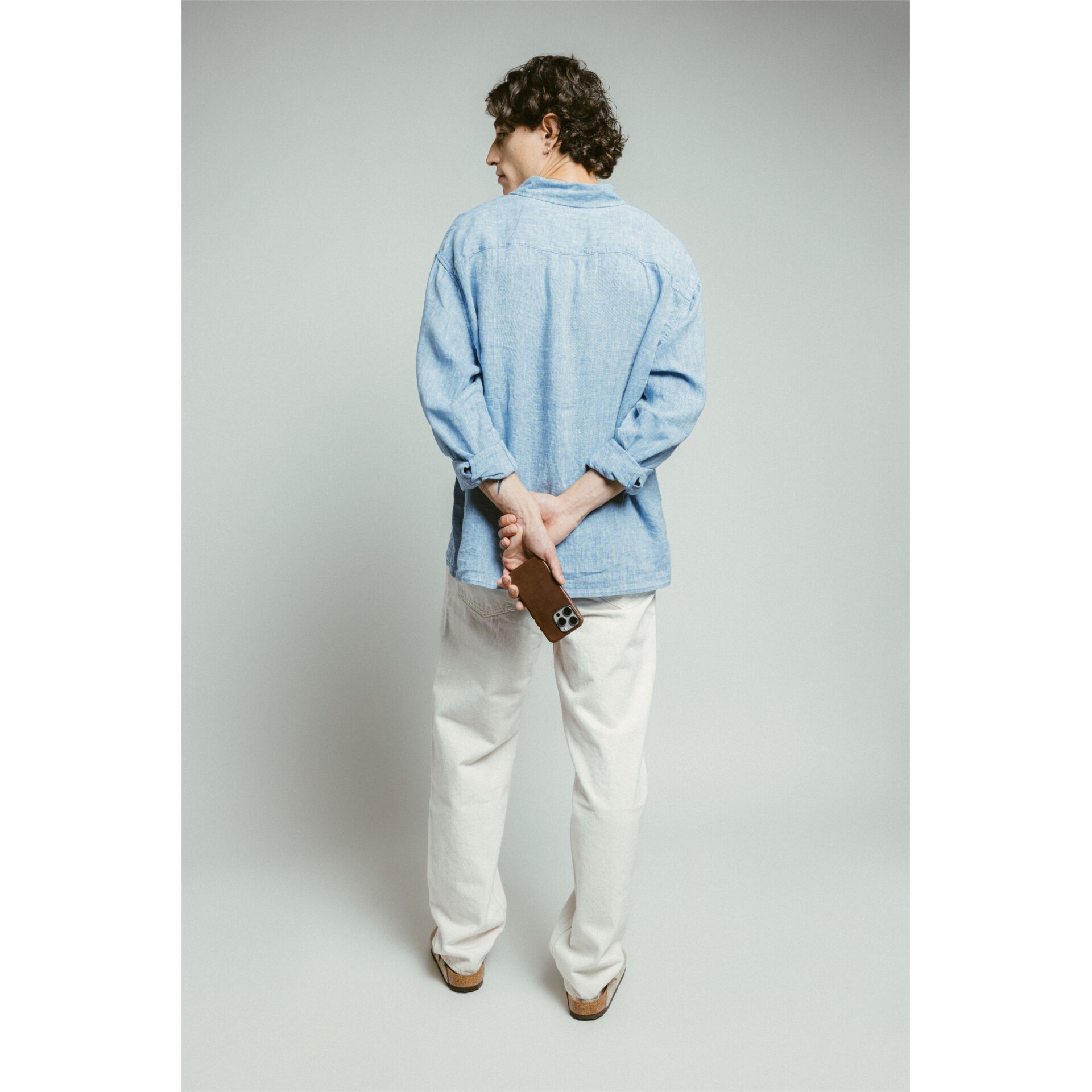 Langarm, Person, Stehend, Hosen, Leinen