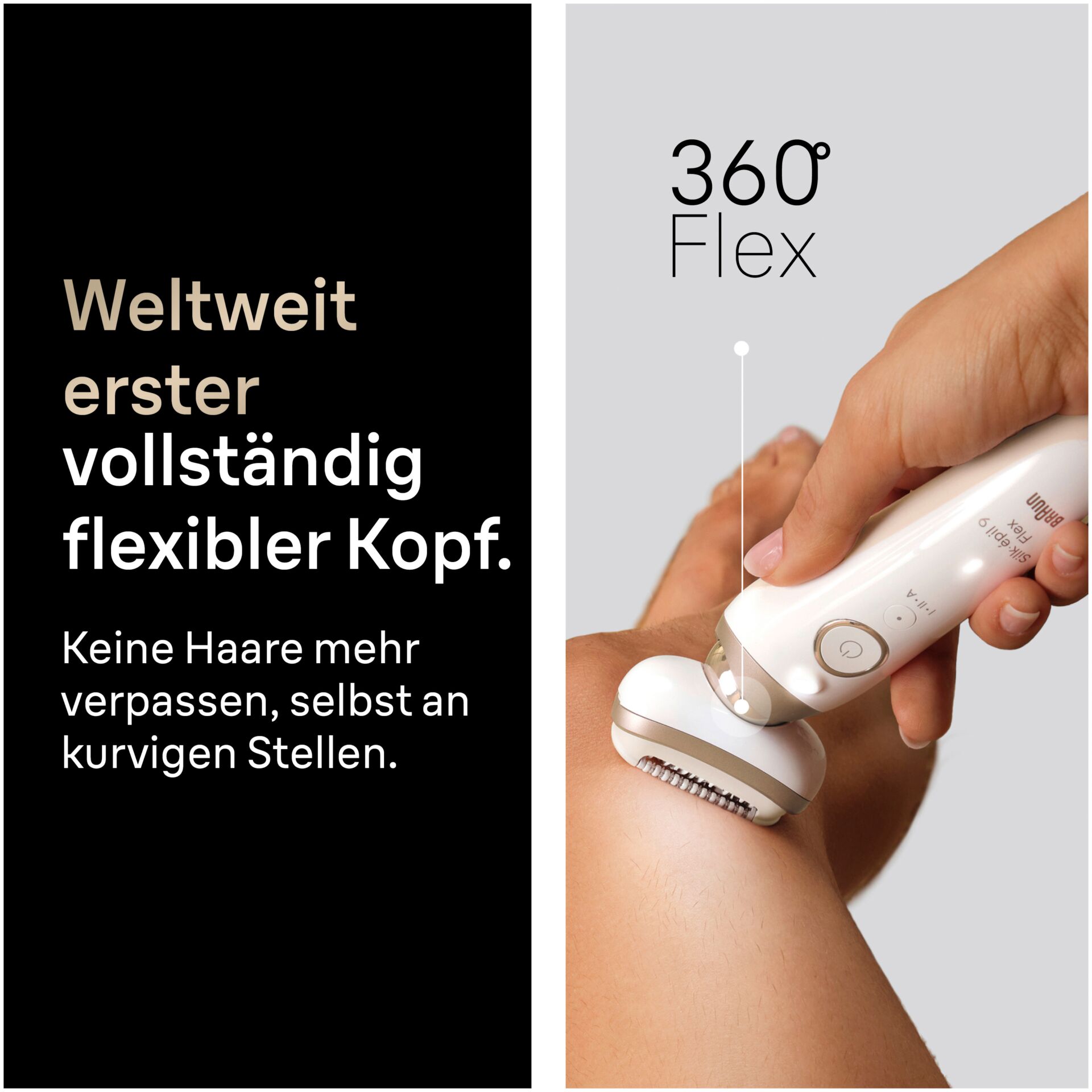 Epilator, Kopf, Flexibel, Rotierendes Kopfteil, Haarschneider