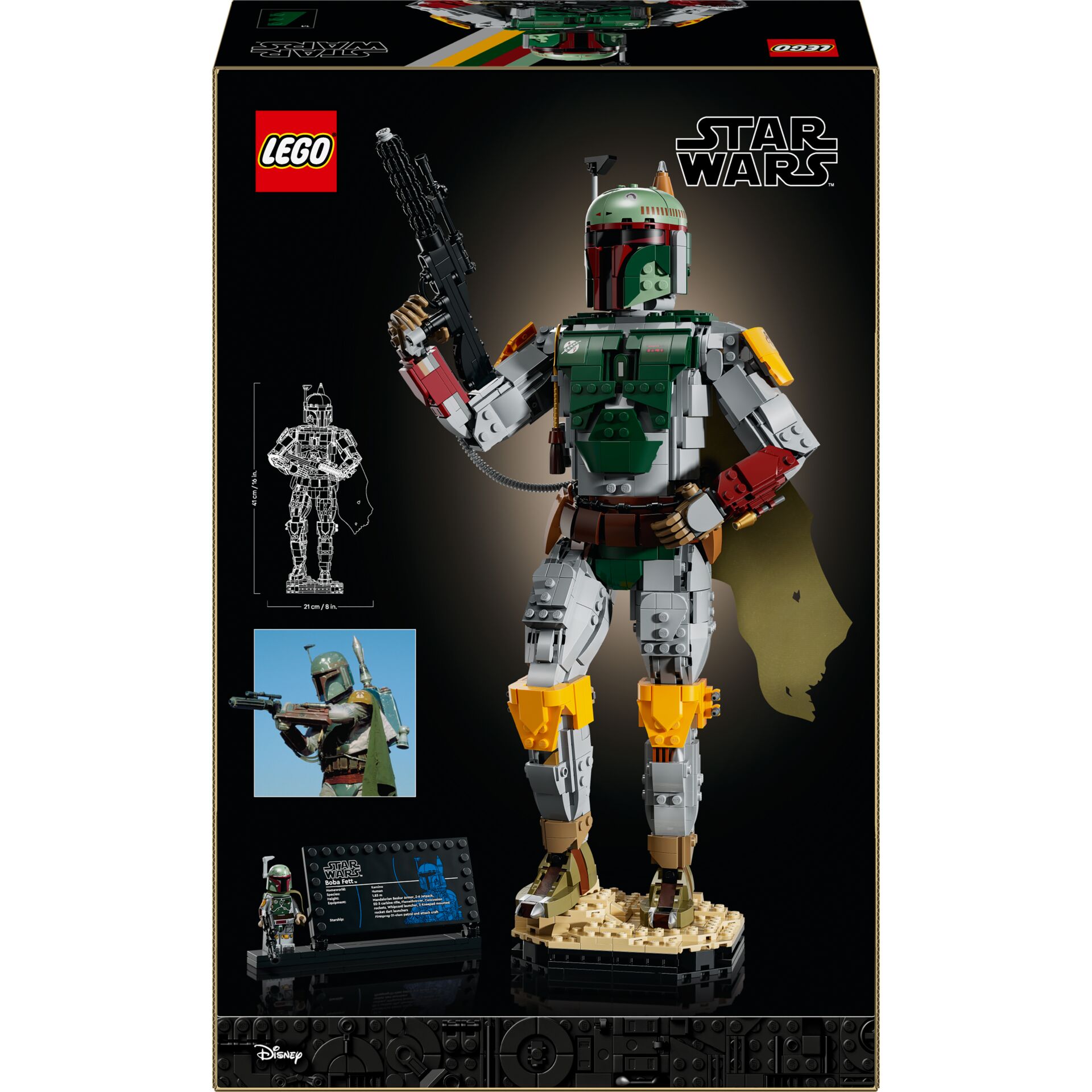 lego, star wars, boba fett, figur, mitgebaute waffe