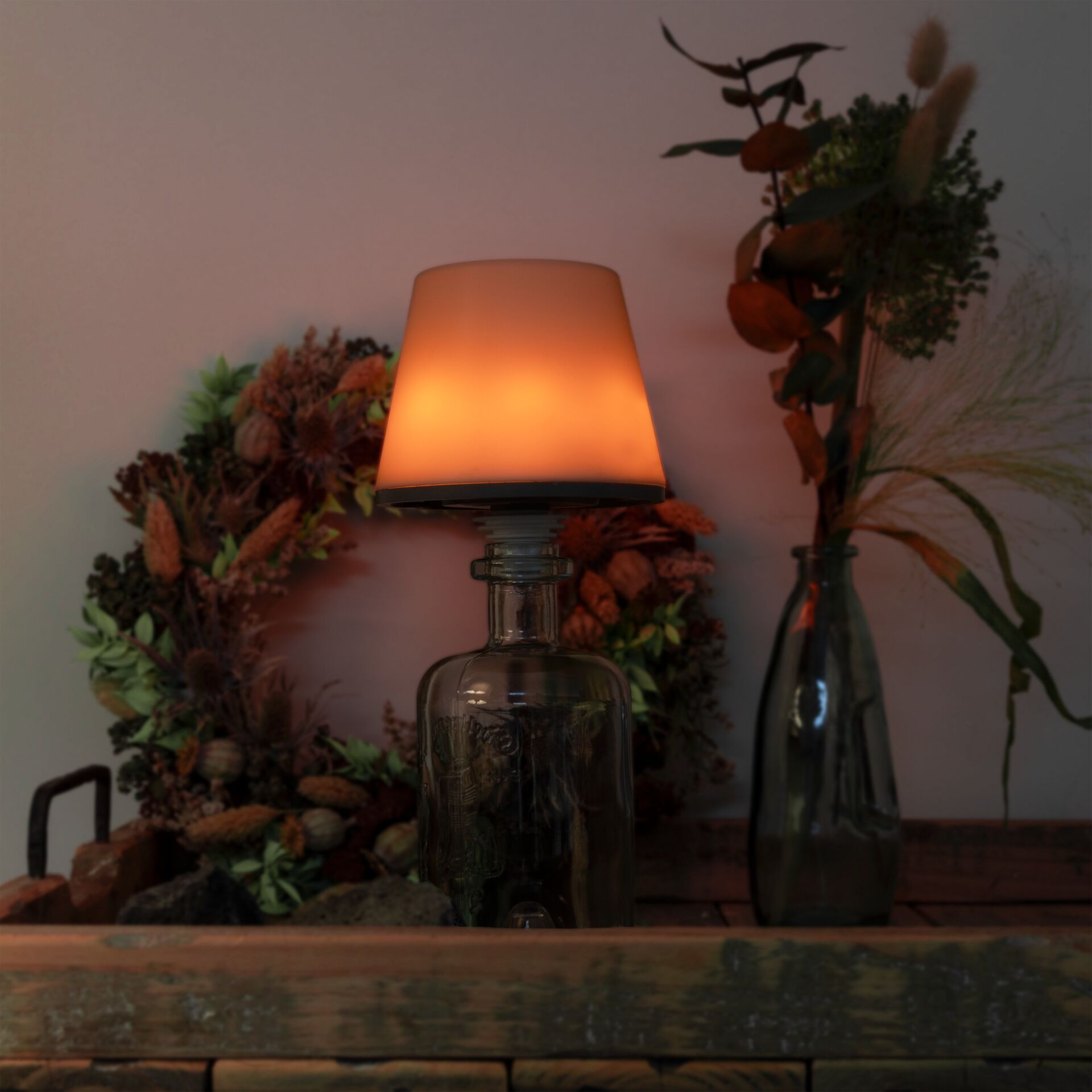 Lampe, Pflanze, Blume, Blumen-Arrangement, Topfpflanze