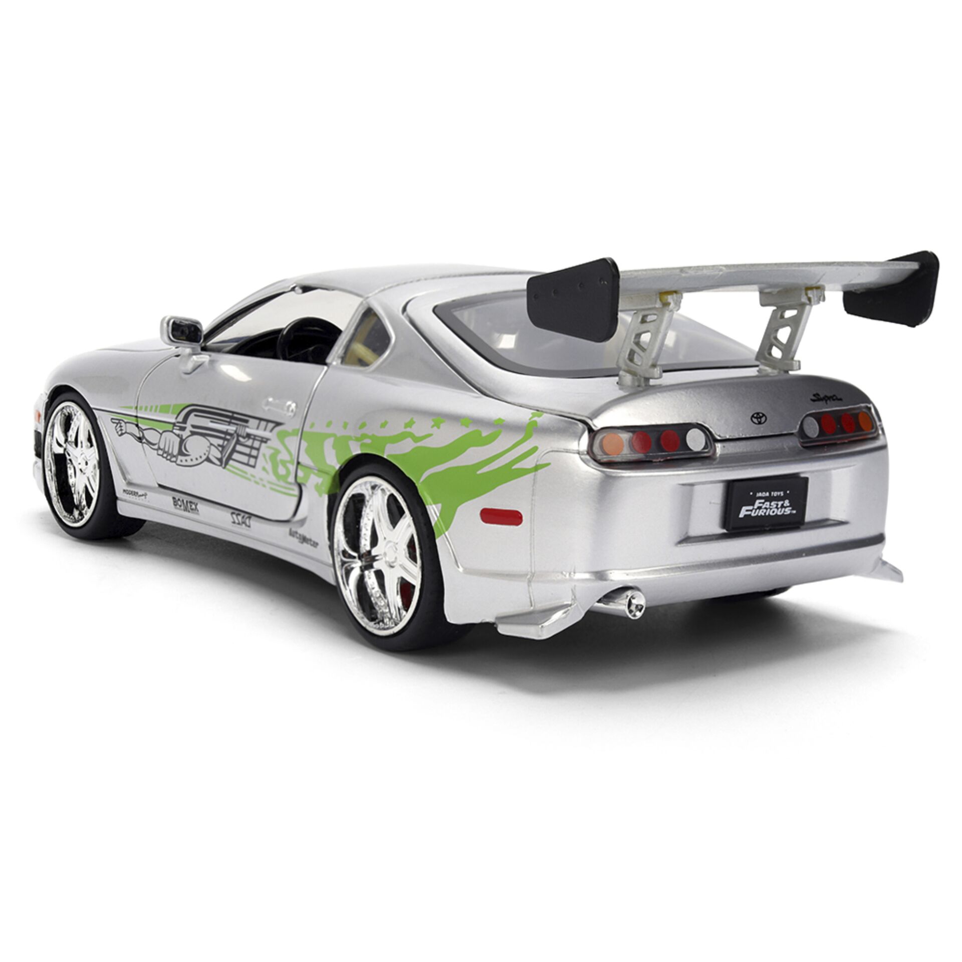 RC-Auto, Sportwagen, GfG-Aufkleber, großer Heckflügel, Silber