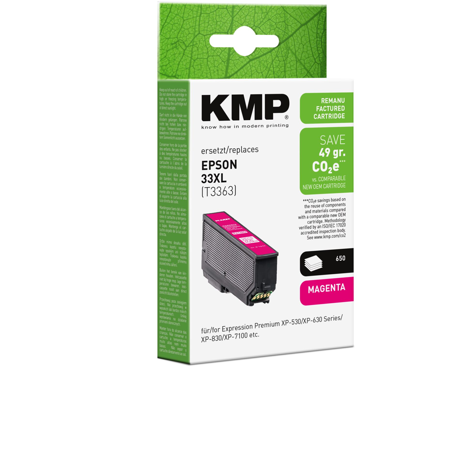 Adapter, Elektronik, QR Code, Tintenpatrone, Magenta, Epson Kompatibel, KMP, CO2-Einsparung