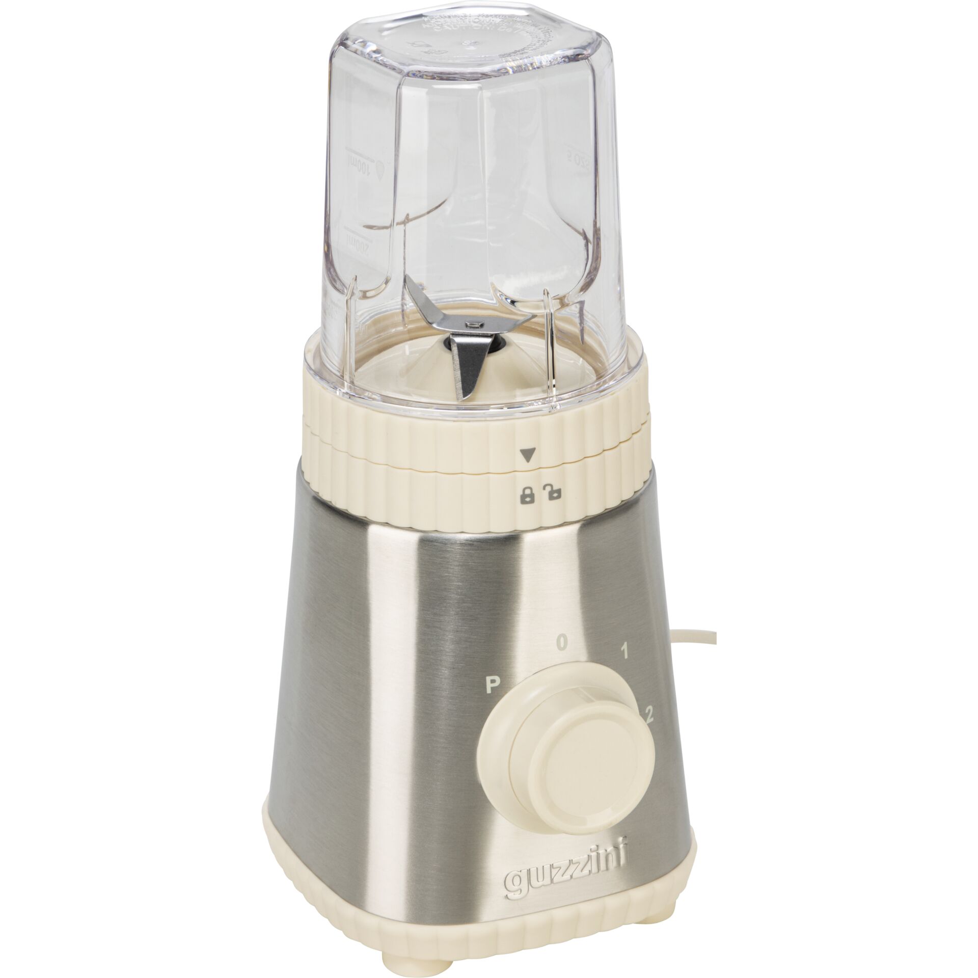 Küchenmixer, Mini-Mixer, Stählern, Becher aus Kunststoff, Pulsfunktion