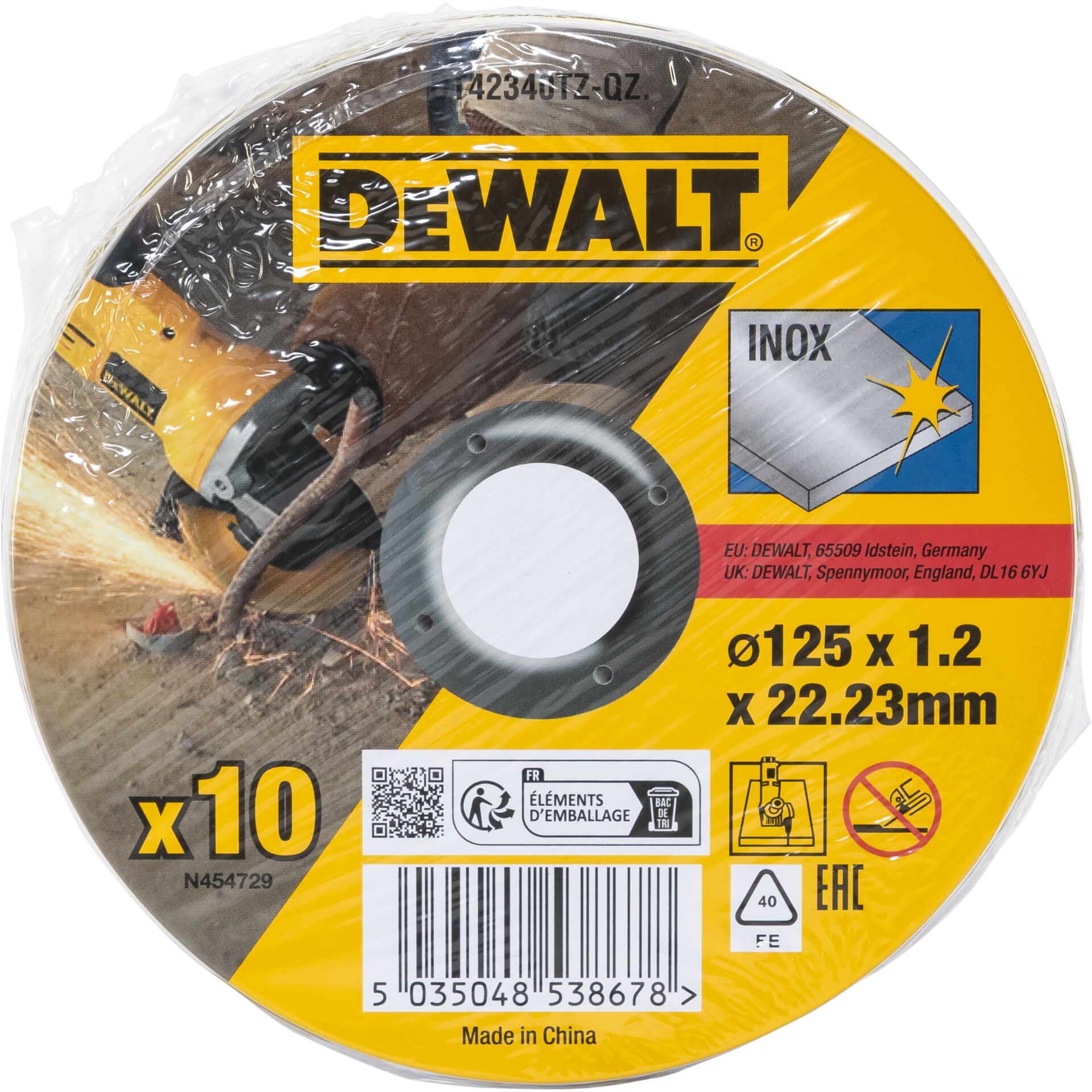 DeWalt DT42340TZ-QZ  Trennscheibe Edelstahl 125mm