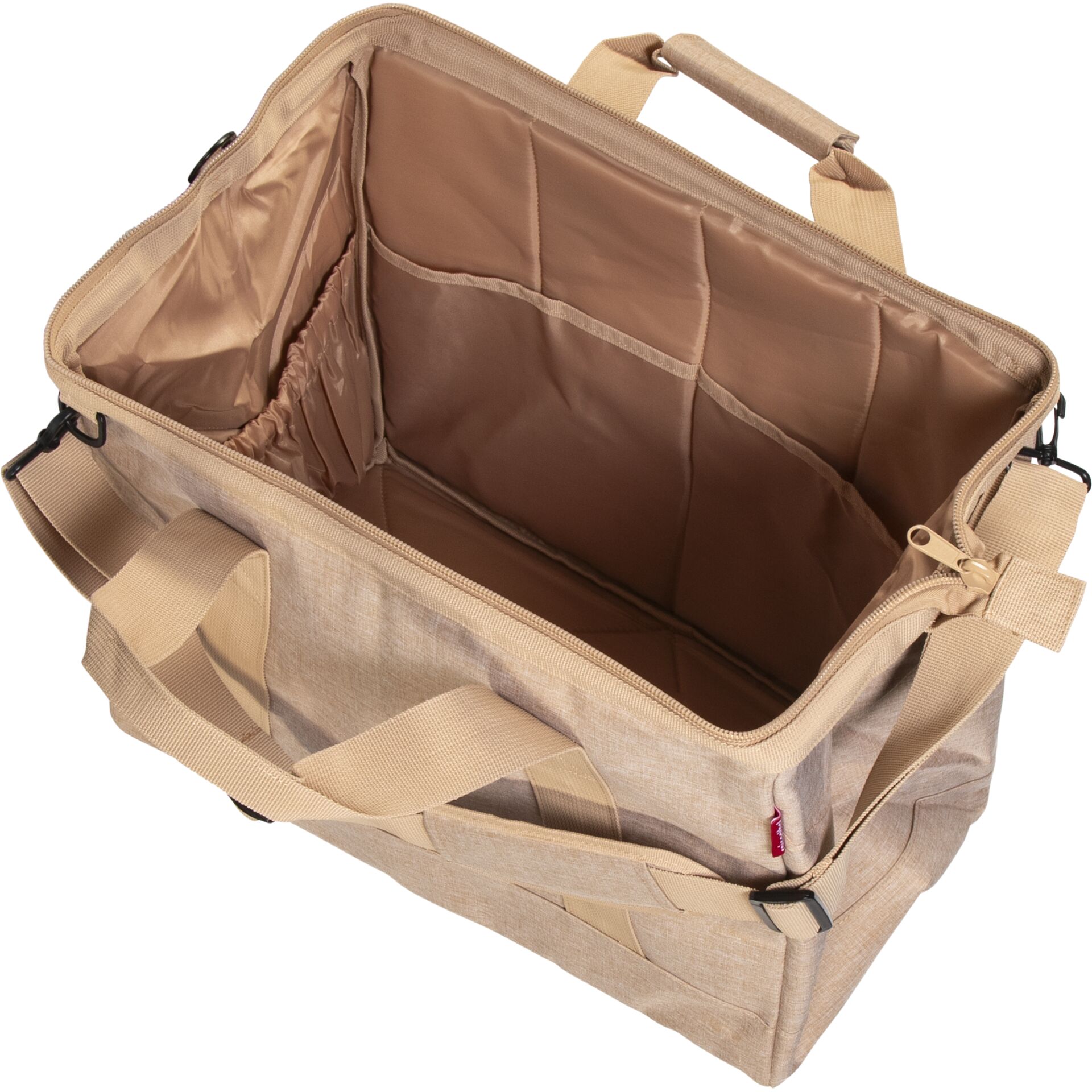 Aktentasche, Canvas, offen oben, innere Fächer, sand/beige