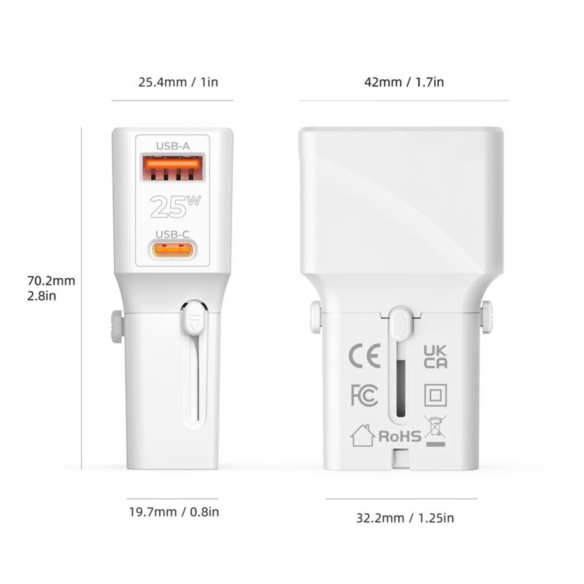  USB adapter,  USB-A,  USB-C,  25W,  charger