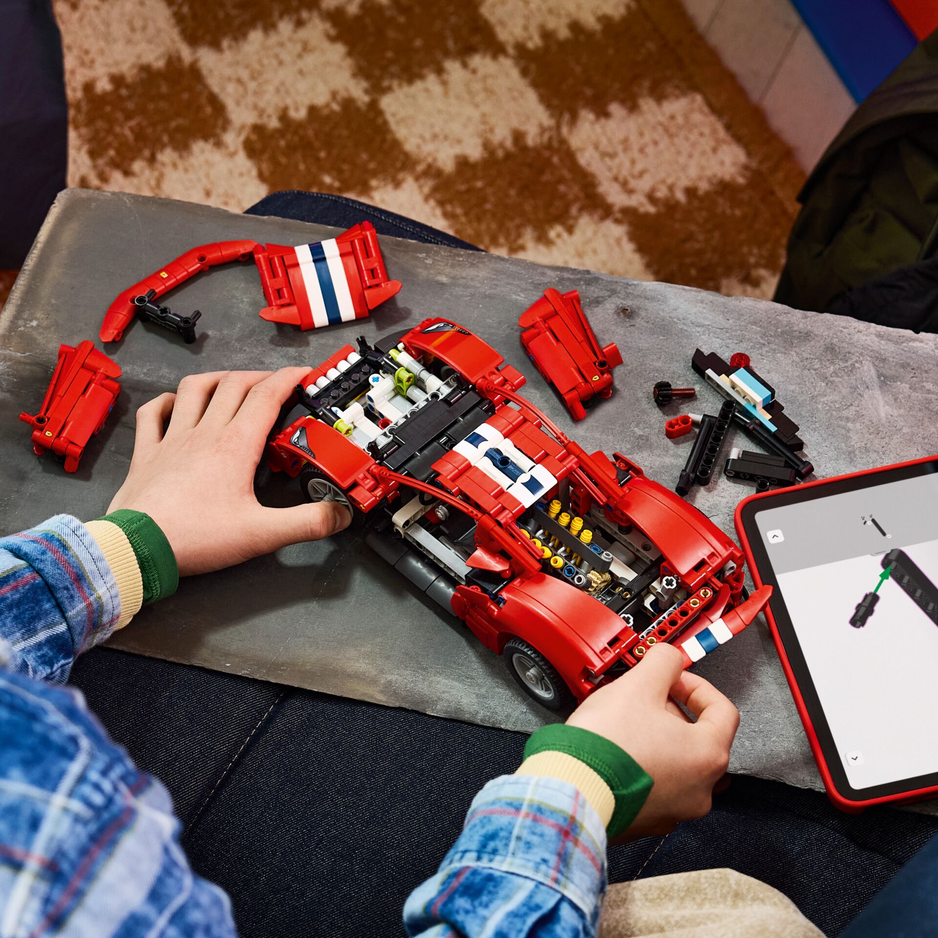 Lego car, Roter Sportwagen, Bausatz, Modellauto, Bau-Set