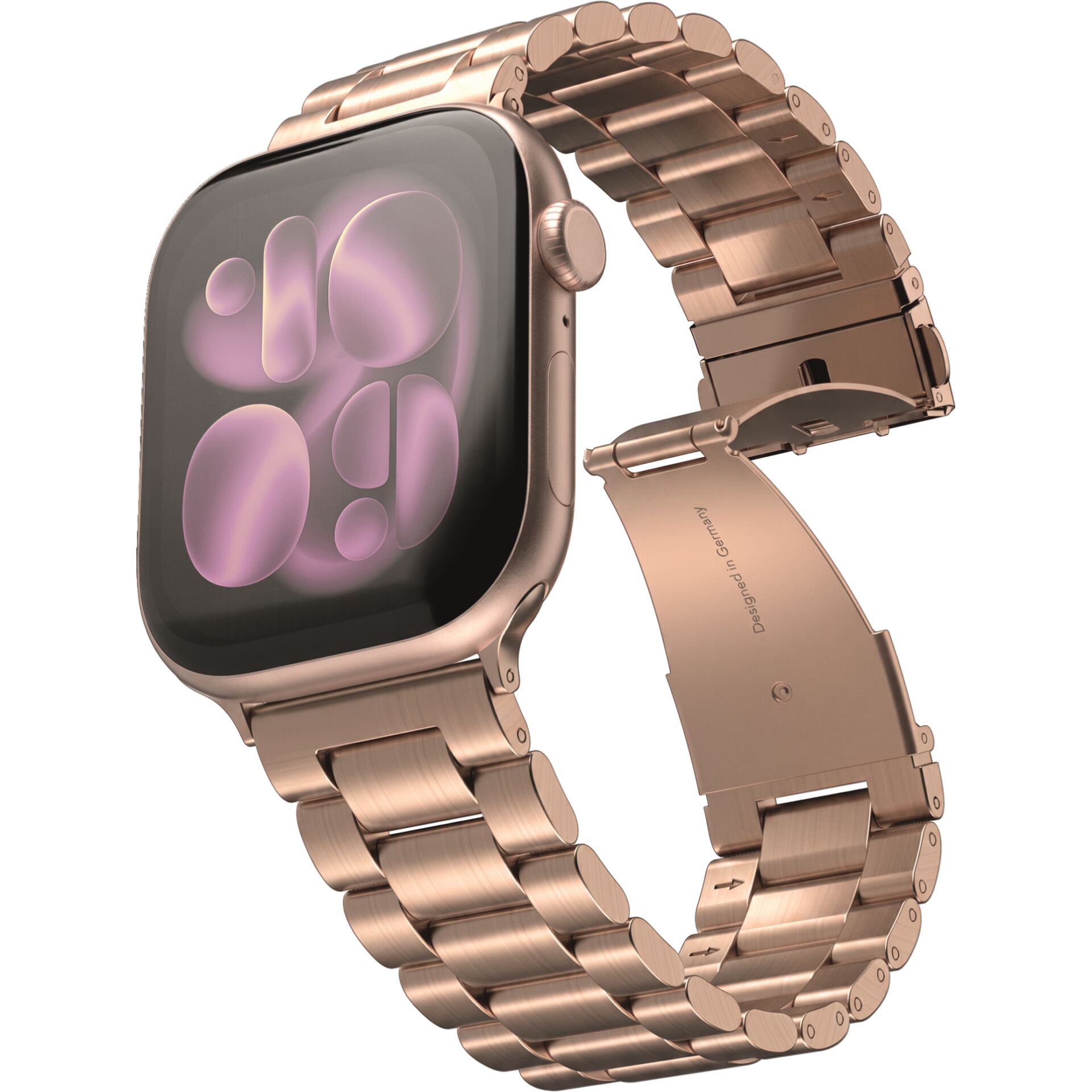Smartwatch, Metallarmband, Roségold, Touchscreen, Gliederarmband