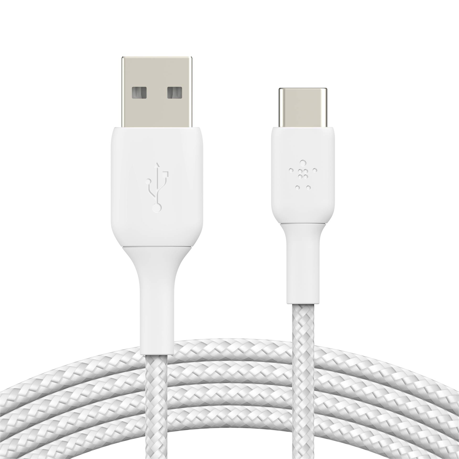 Belkin USB-C/USB-A Kabel      3m  ummantelt, weiß     CAB002bt3MWH