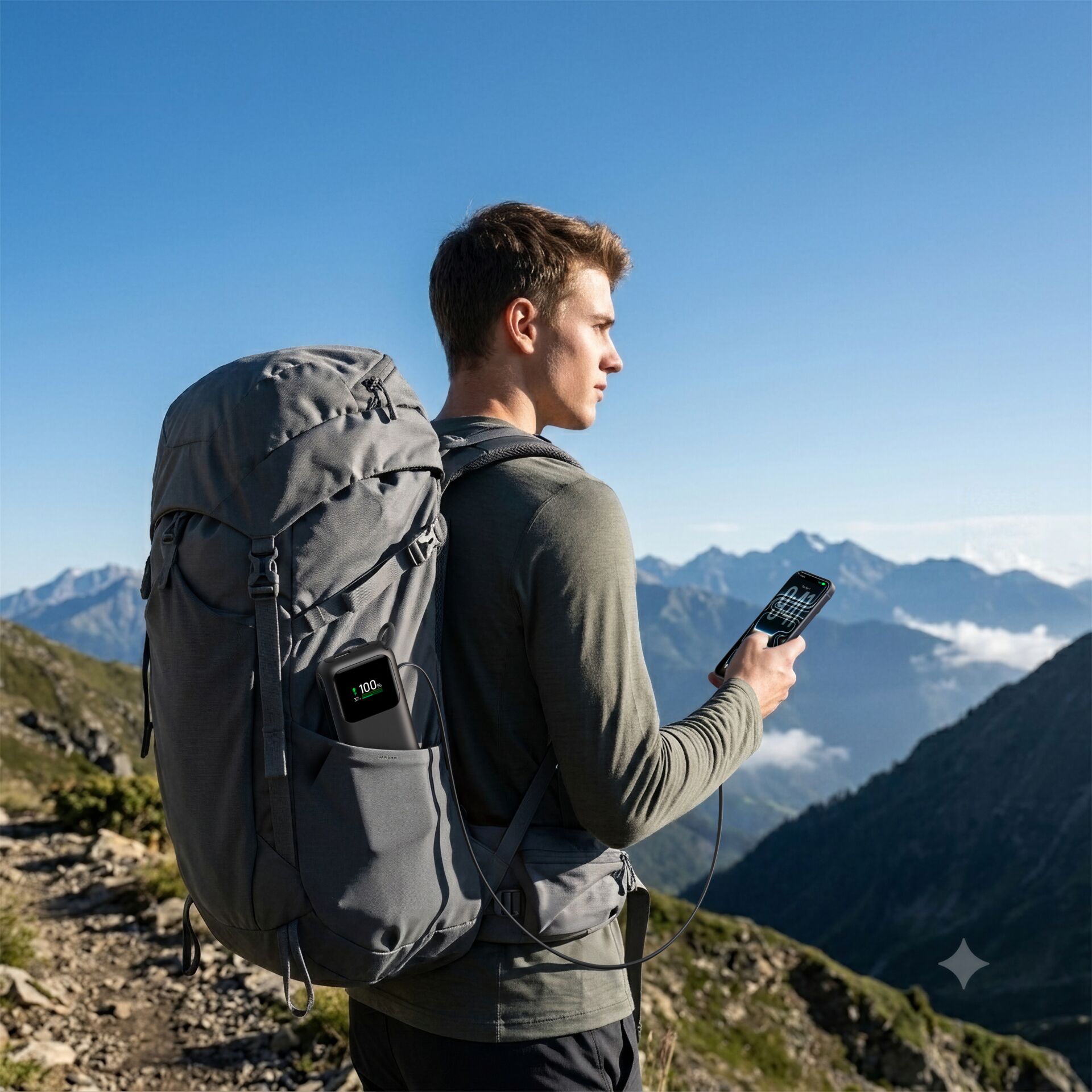 Rucksack, Rucksack-Außenfach, Smartphone-Halter, Bergwanderung, Outdoor-Aktivität