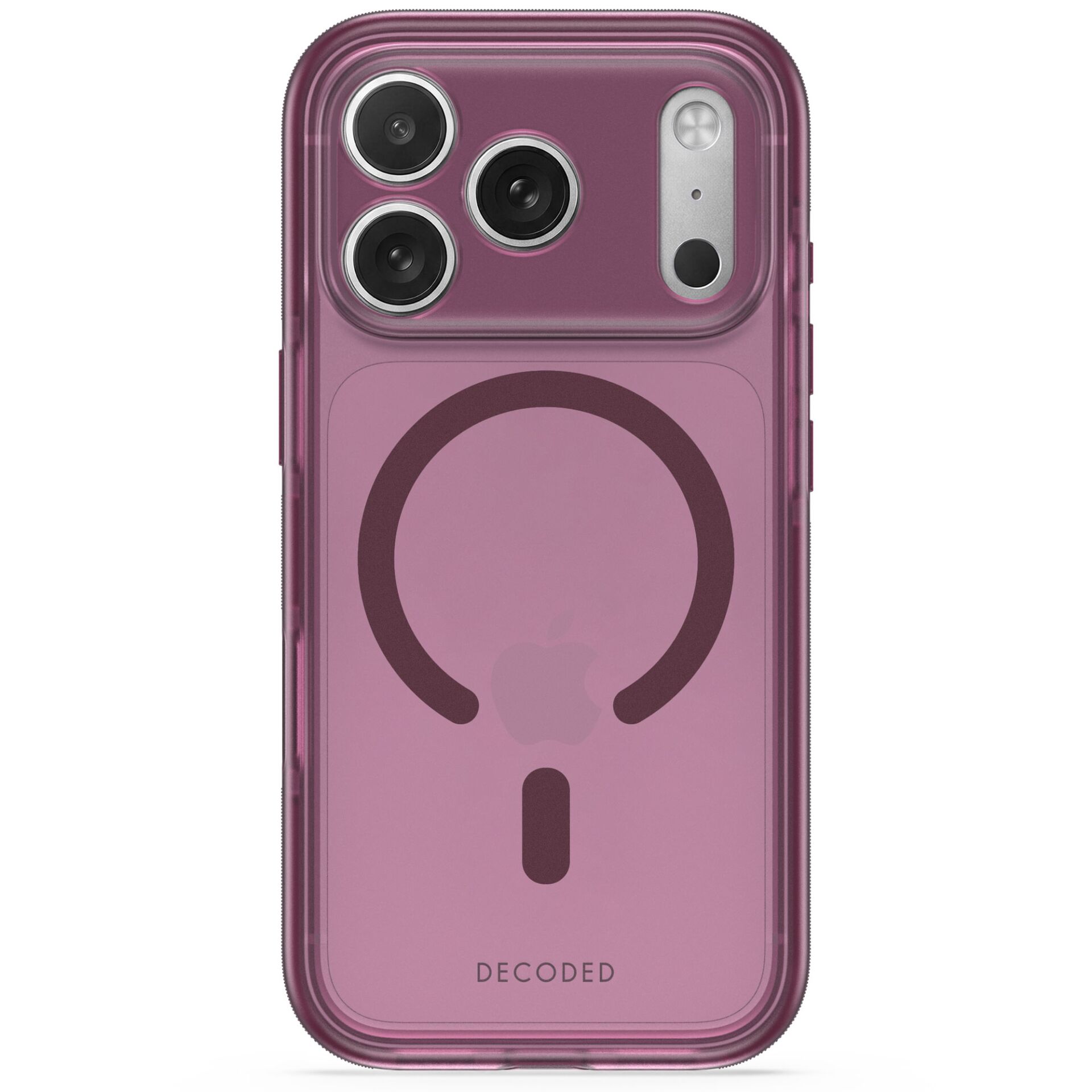 iPhone-Hülle, Magenta, Klarsichtet Case, Triple-Kamera, Decoded
