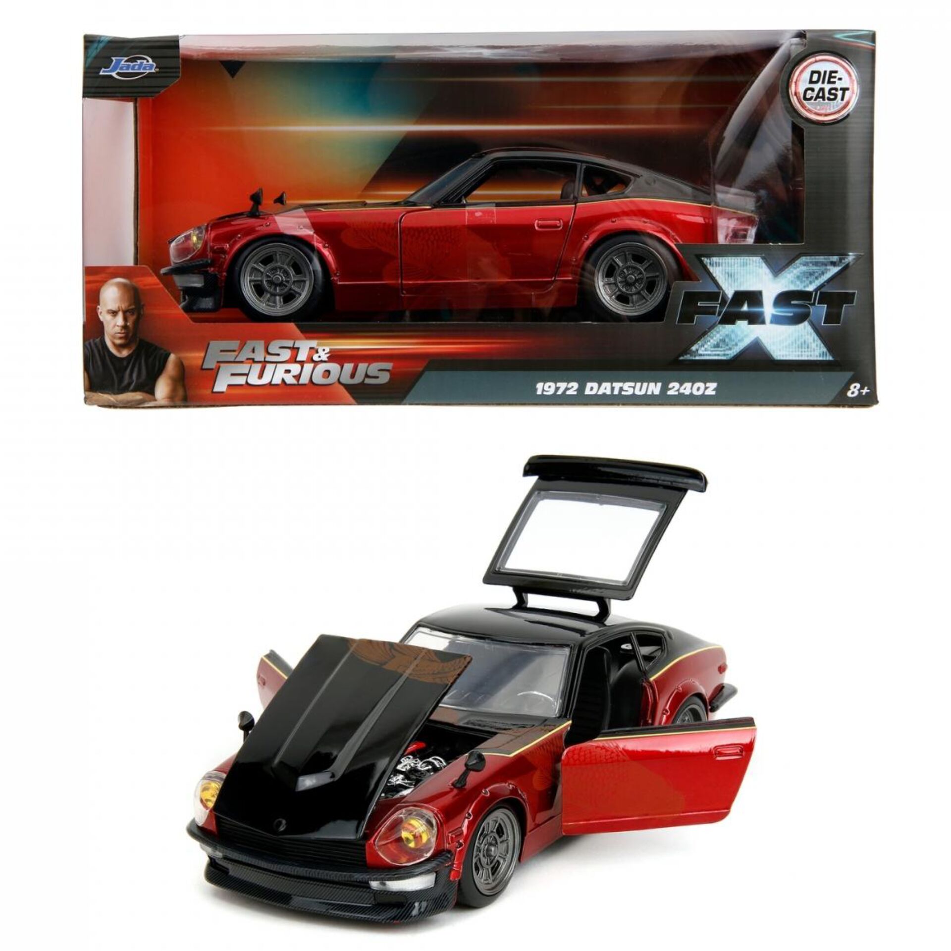 Modelle Auto, Gießmetall, Rotes Auto, Türöffnung, Motor-Detail