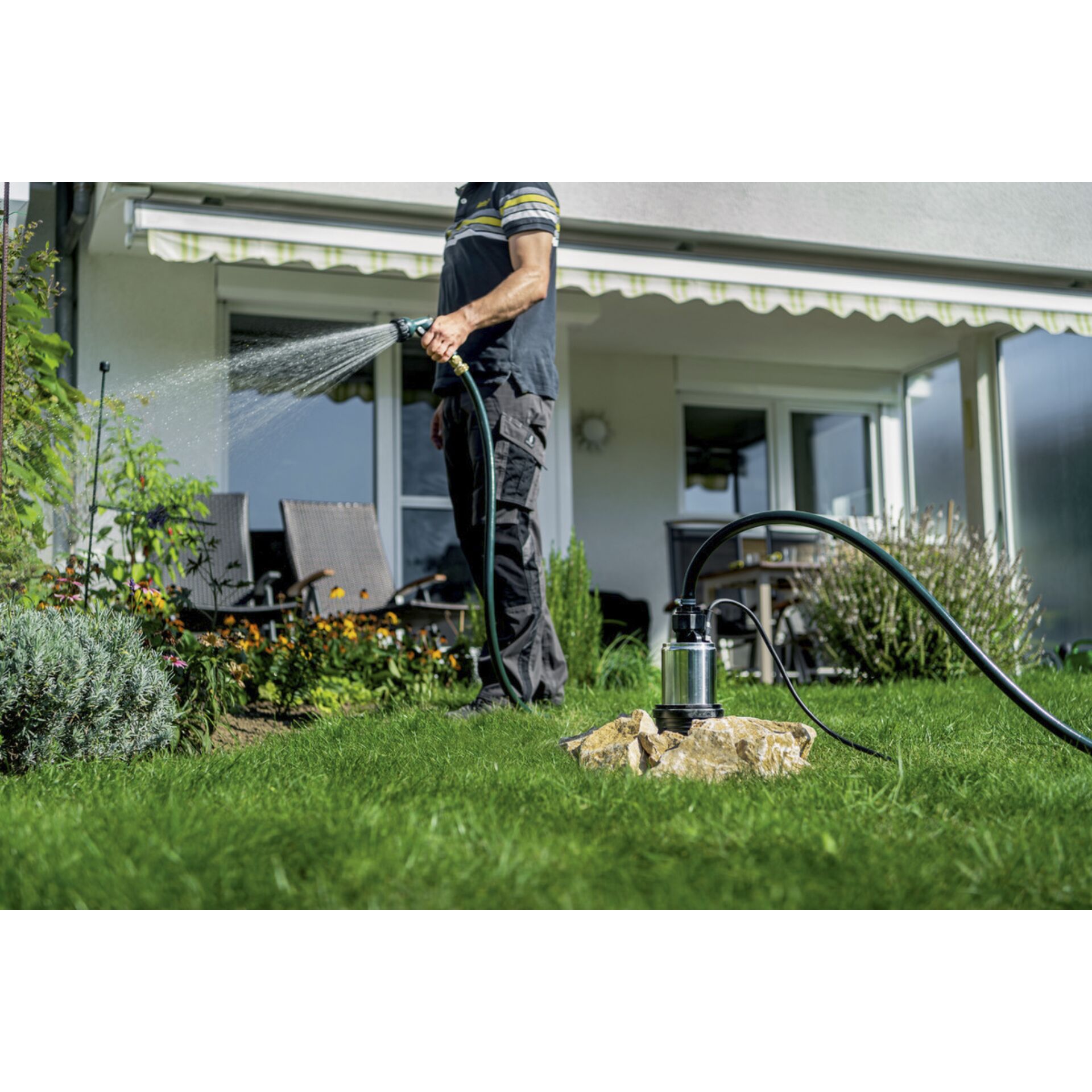 Gras, Rasen, Garten, Innenarchitektur, Person